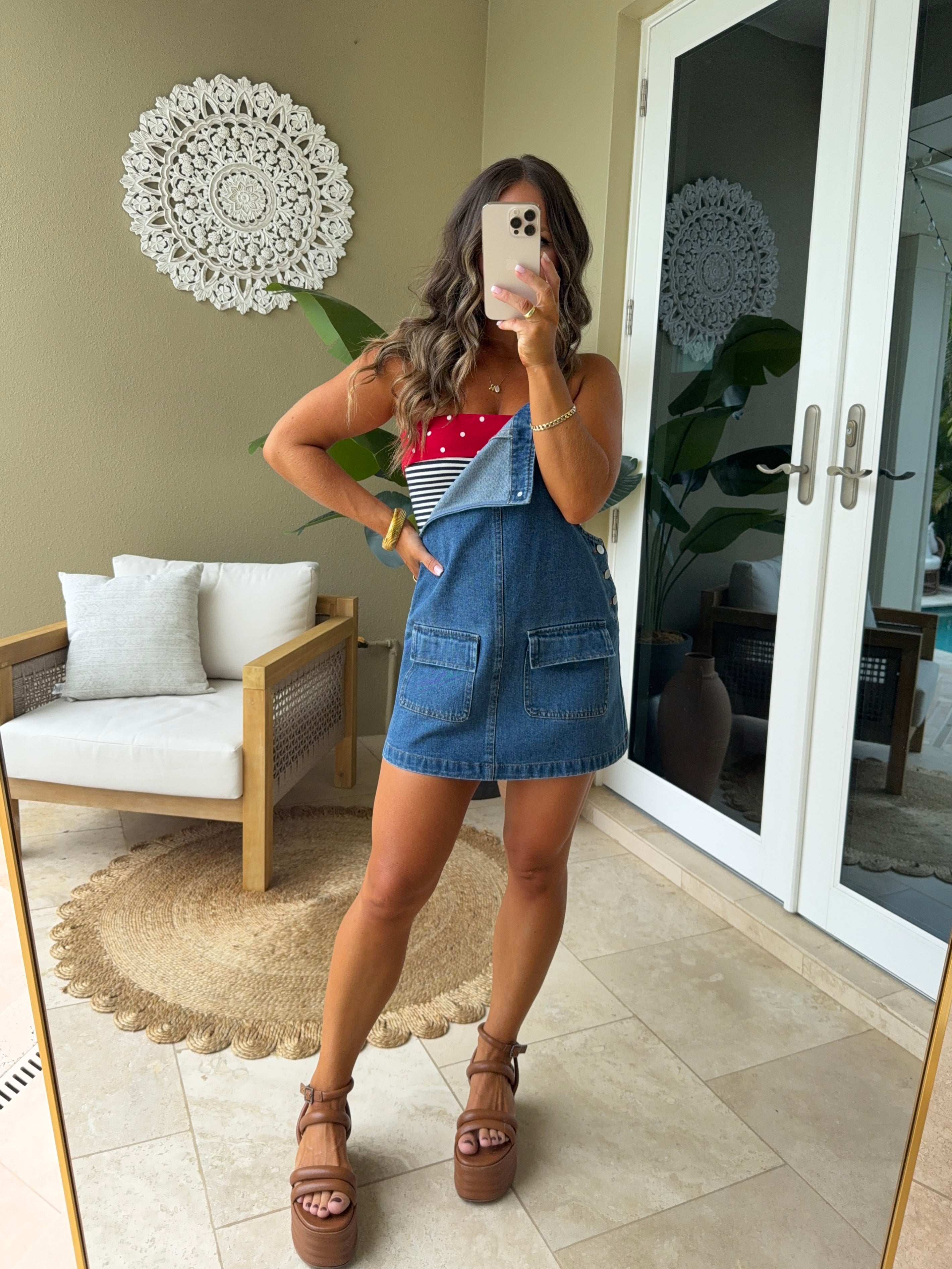 Dolly Blue Overall Denim Mini Dress
