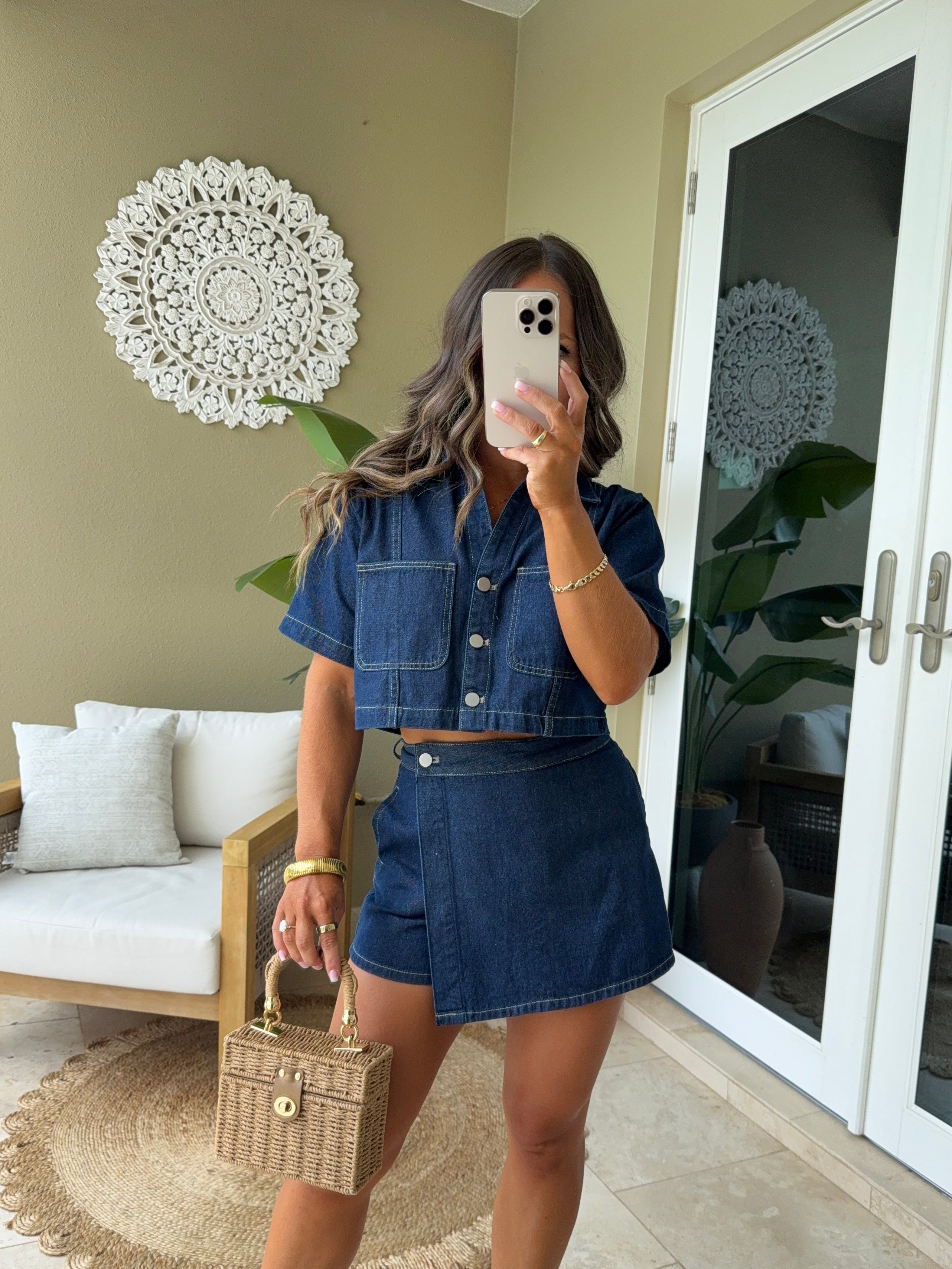 American Honey Denim Skort Set