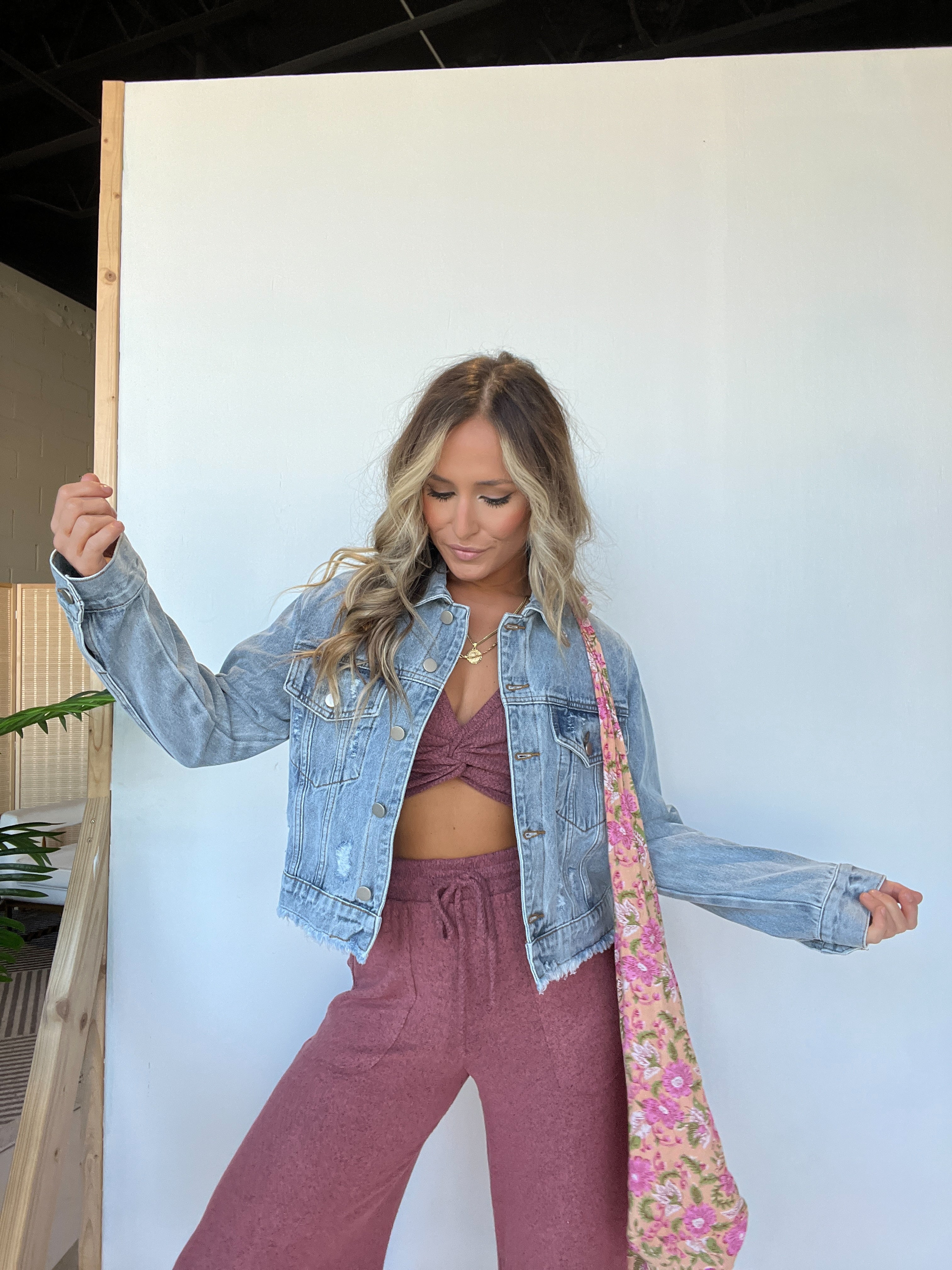 Friendship Distressed Denim Jacket