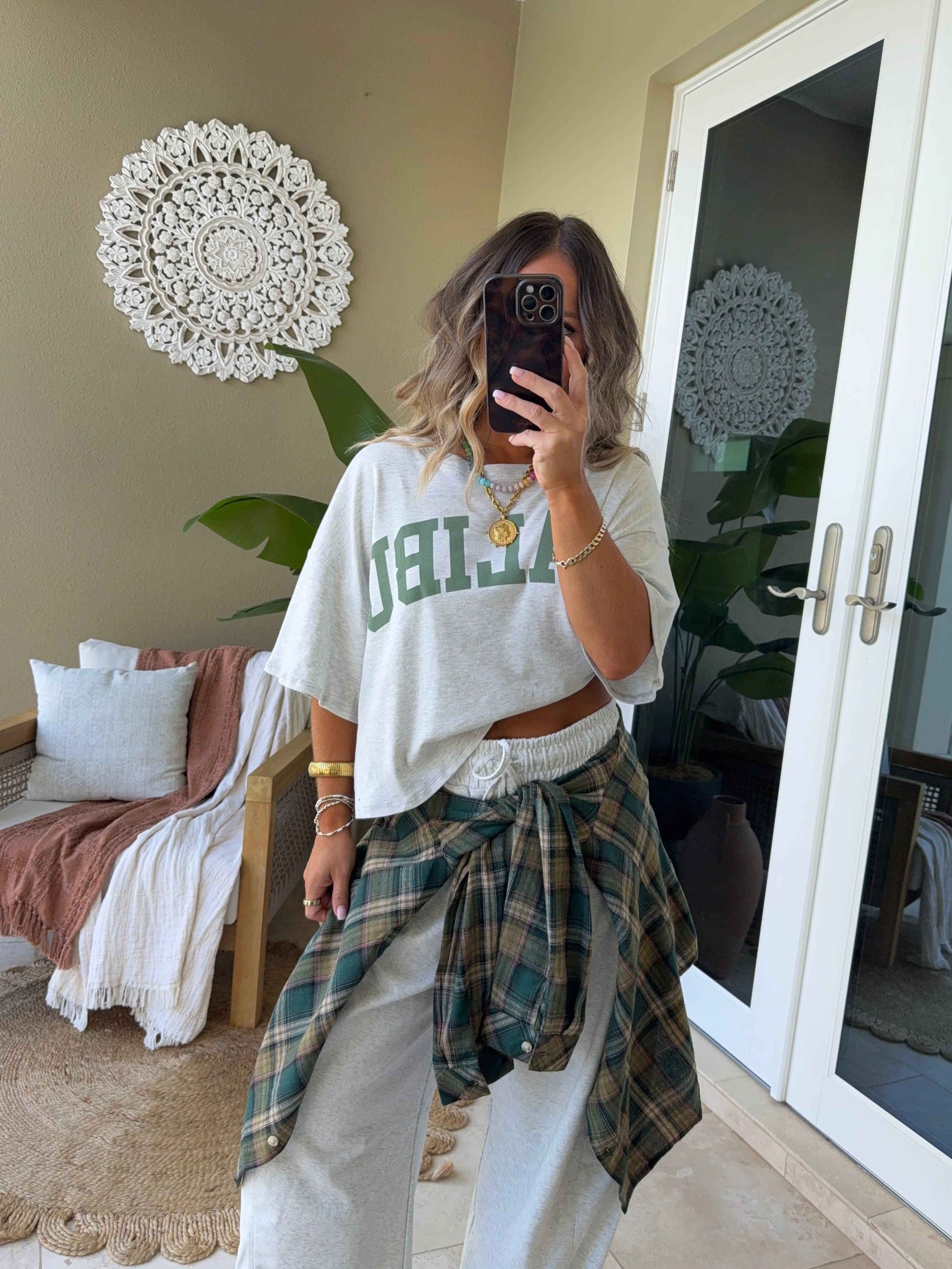 Malibu Graphic Tee Grey/Evergreen
