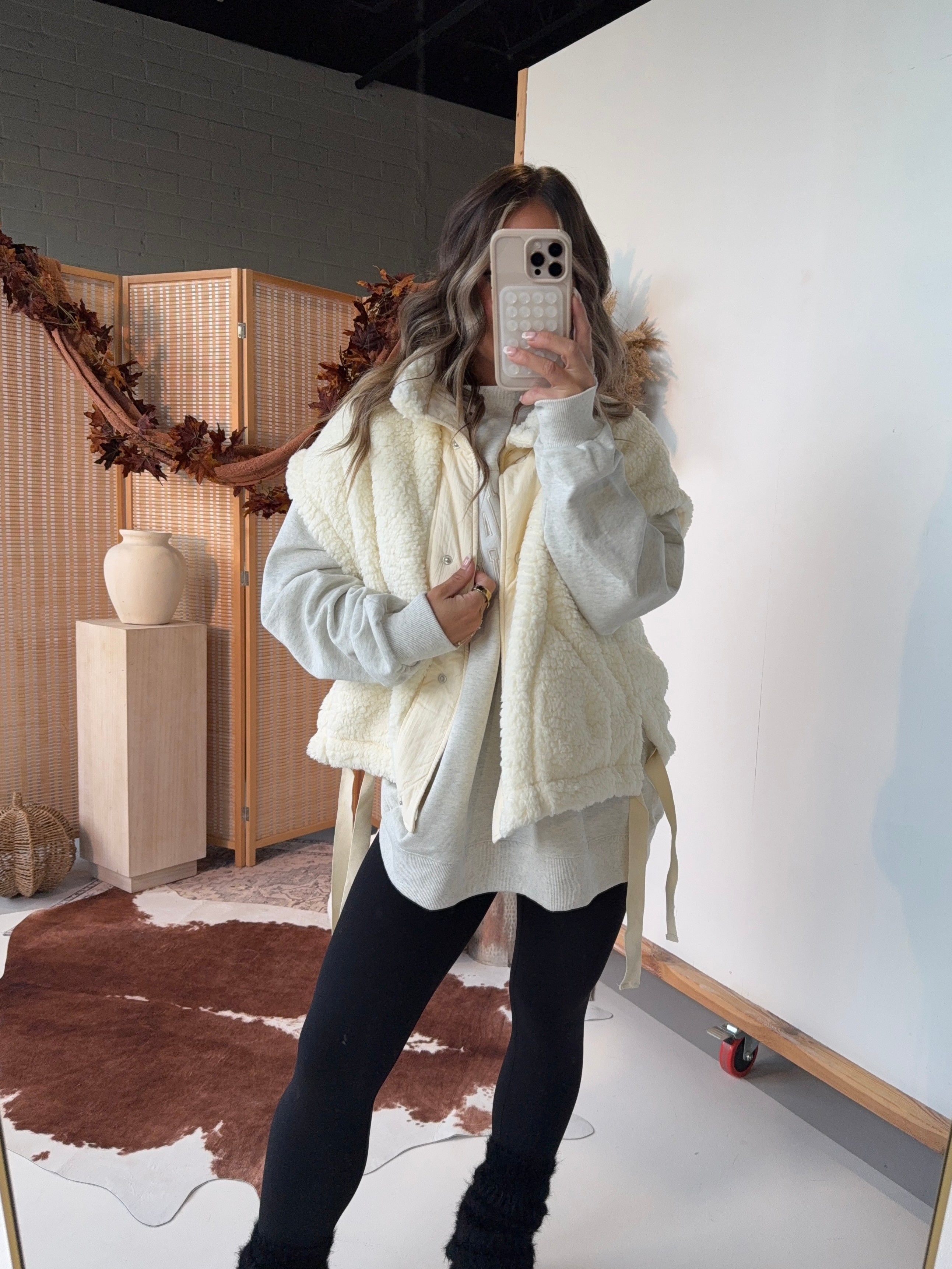 Everleigh Sherpa Vest Cream