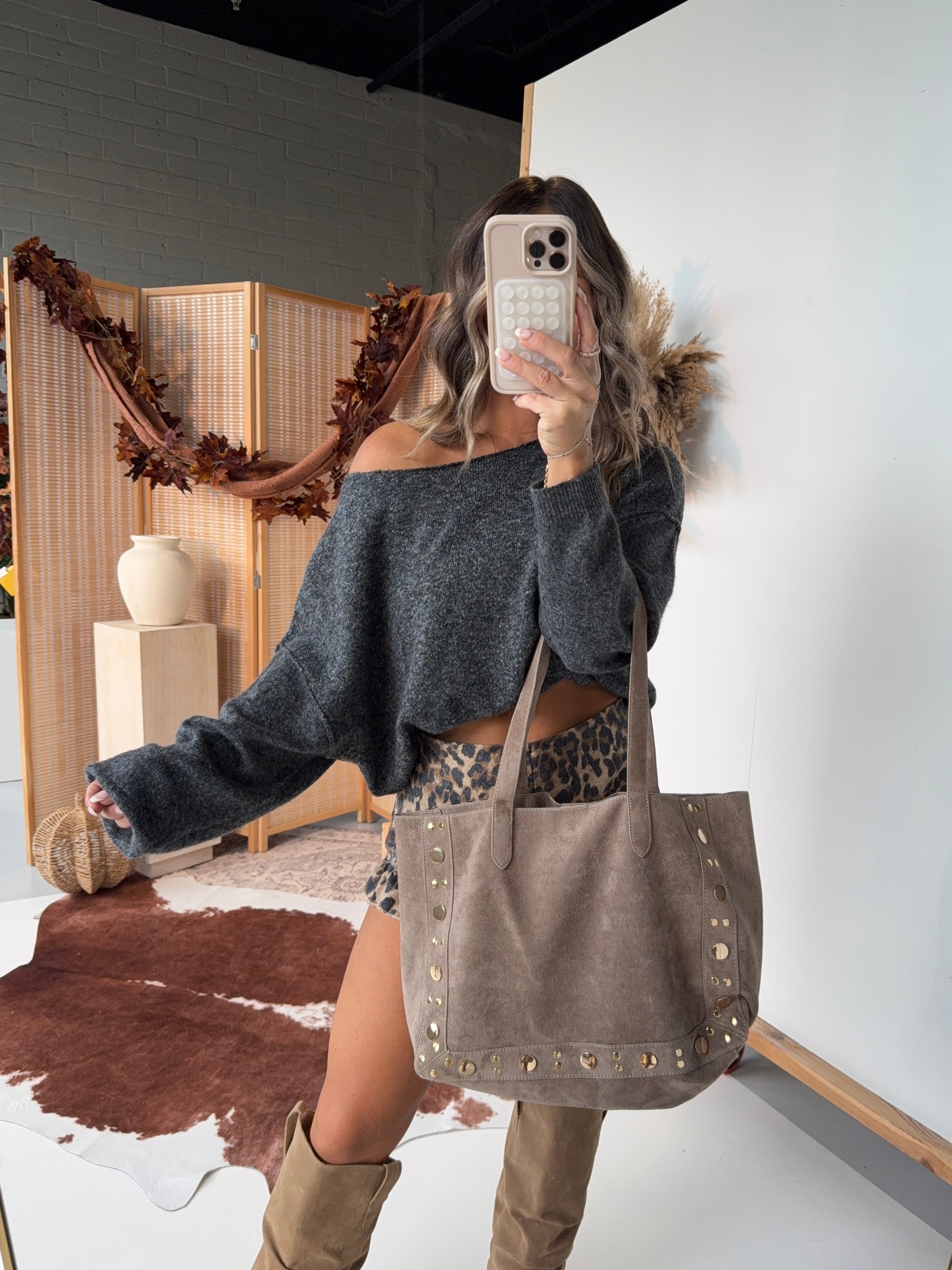 Be My Baby Sweater Charcoal Brown