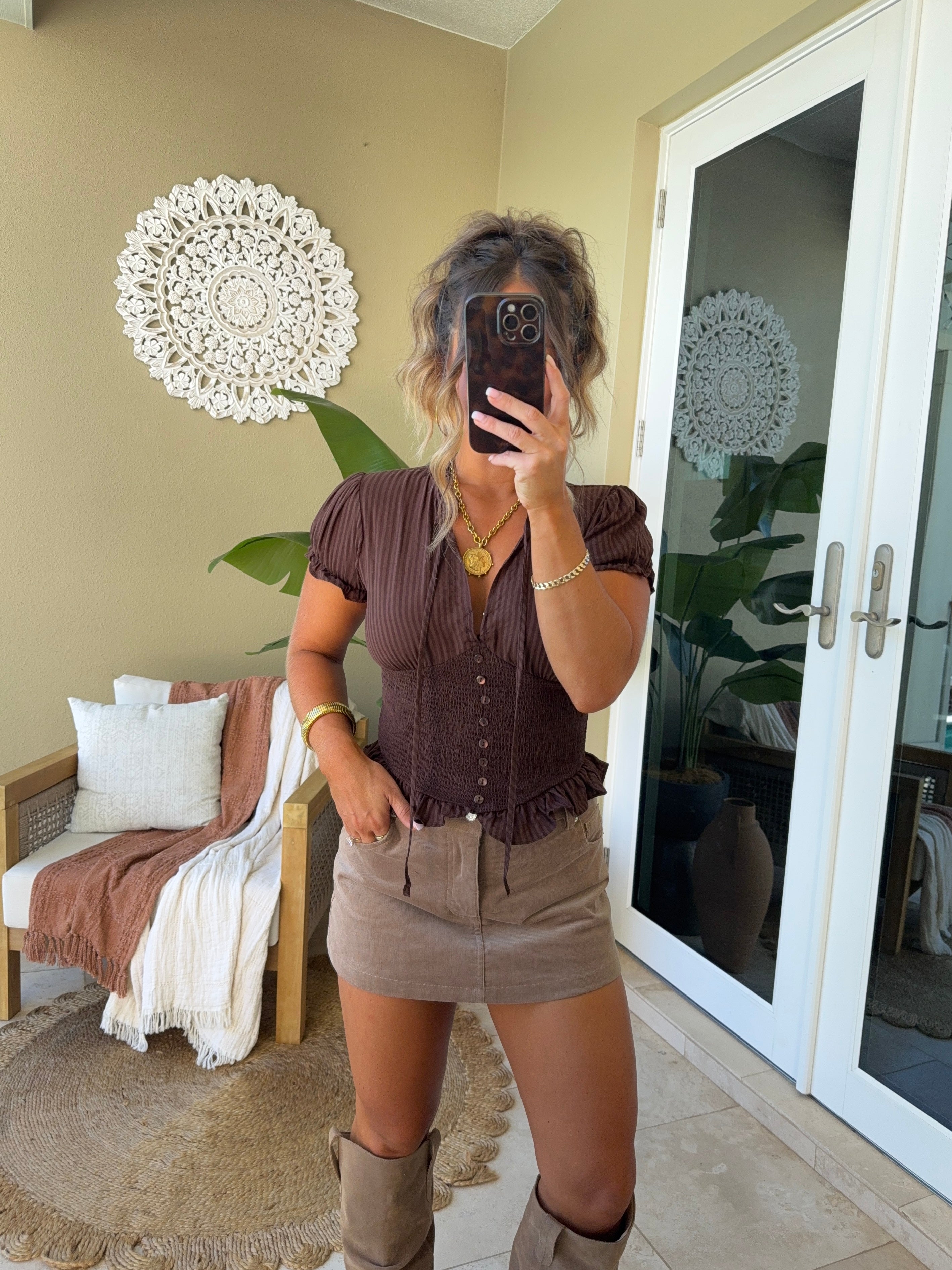 Simply Yours Peplum Top Chocolate