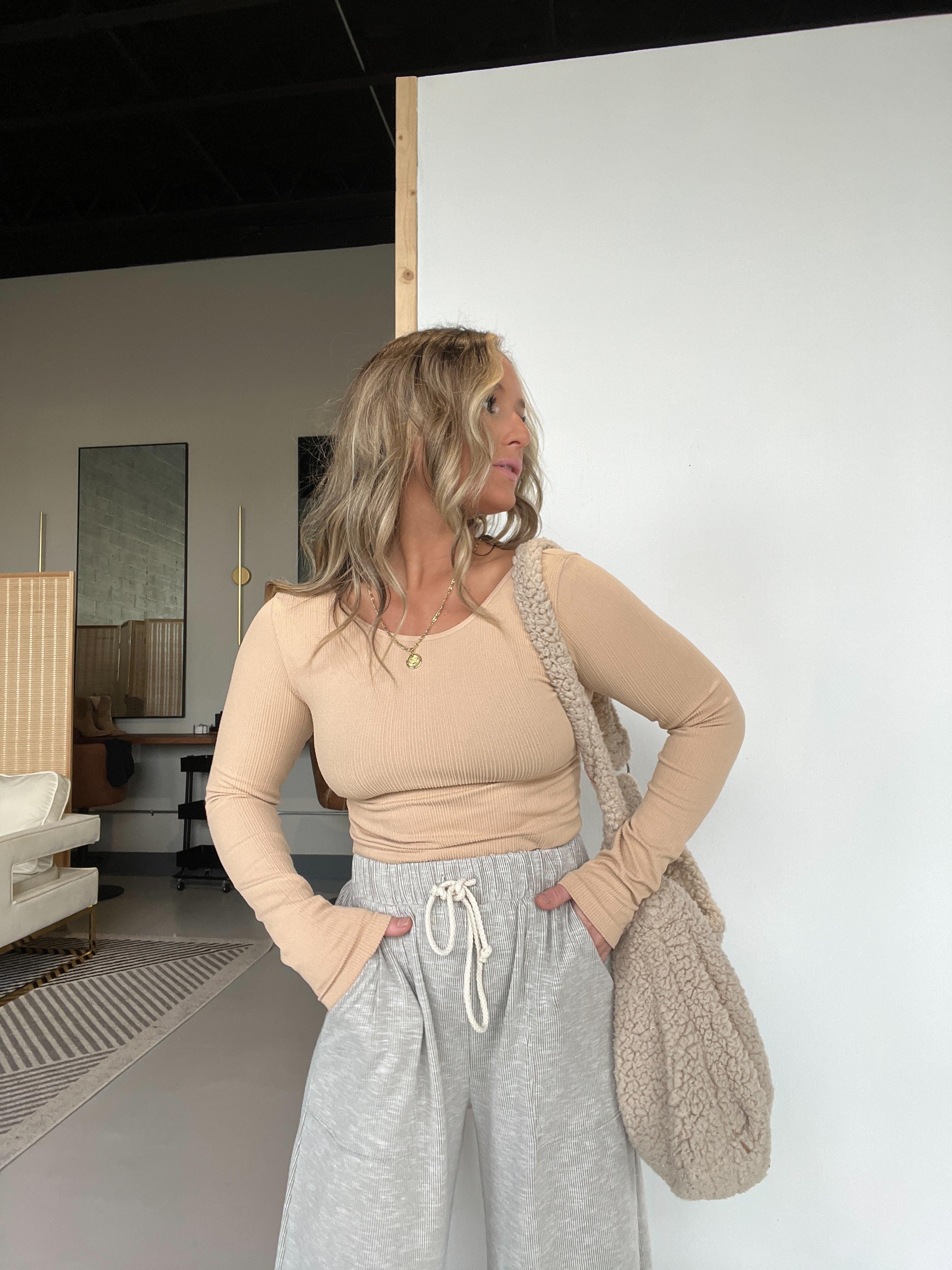 Plain Jane Long Sleeve Taupe