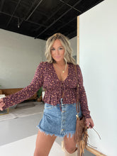 Load image into Gallery viewer, Meant No Harm Floral Top Burgundy
