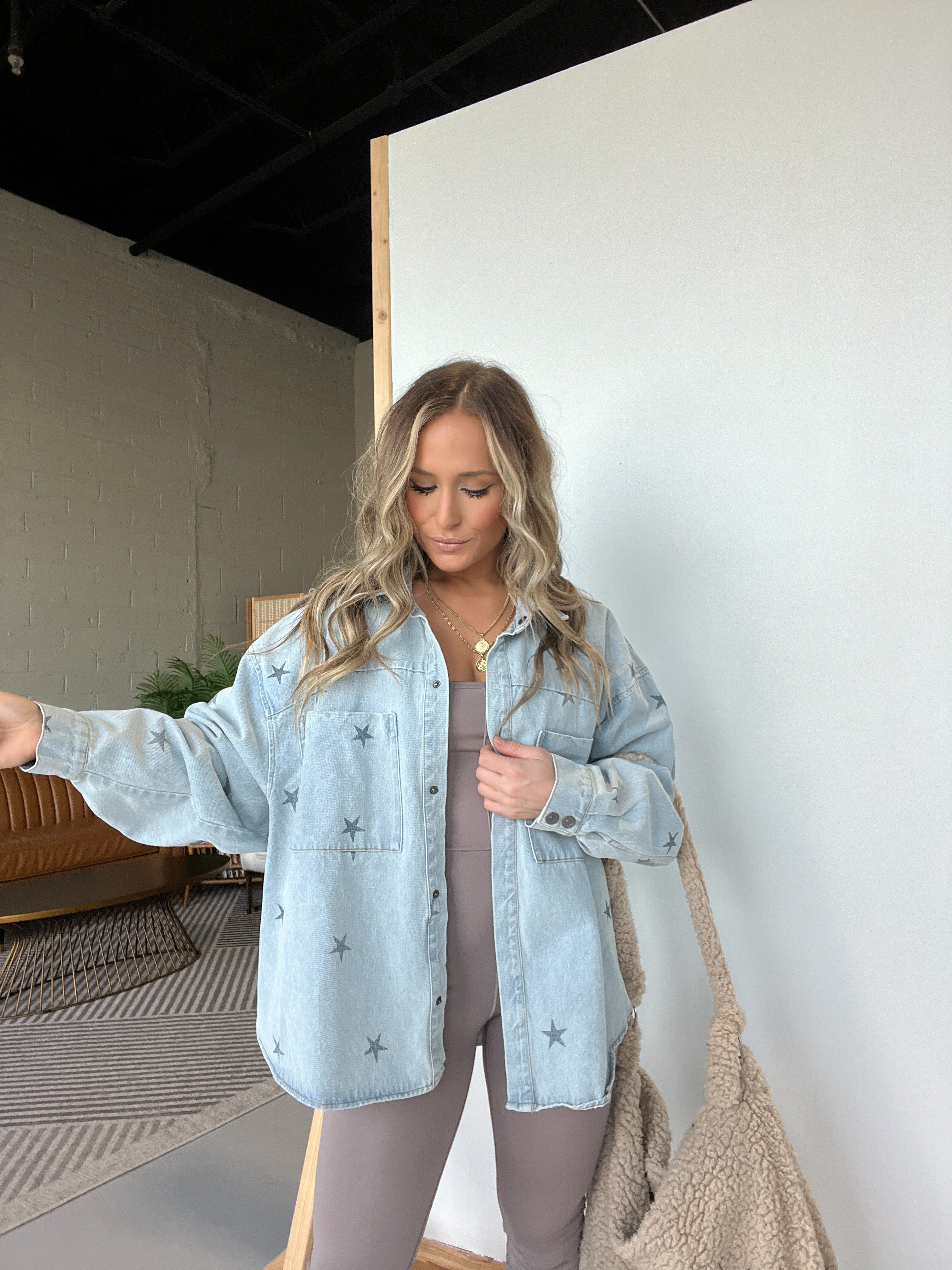 Overdrive Star Print Denim Jacket