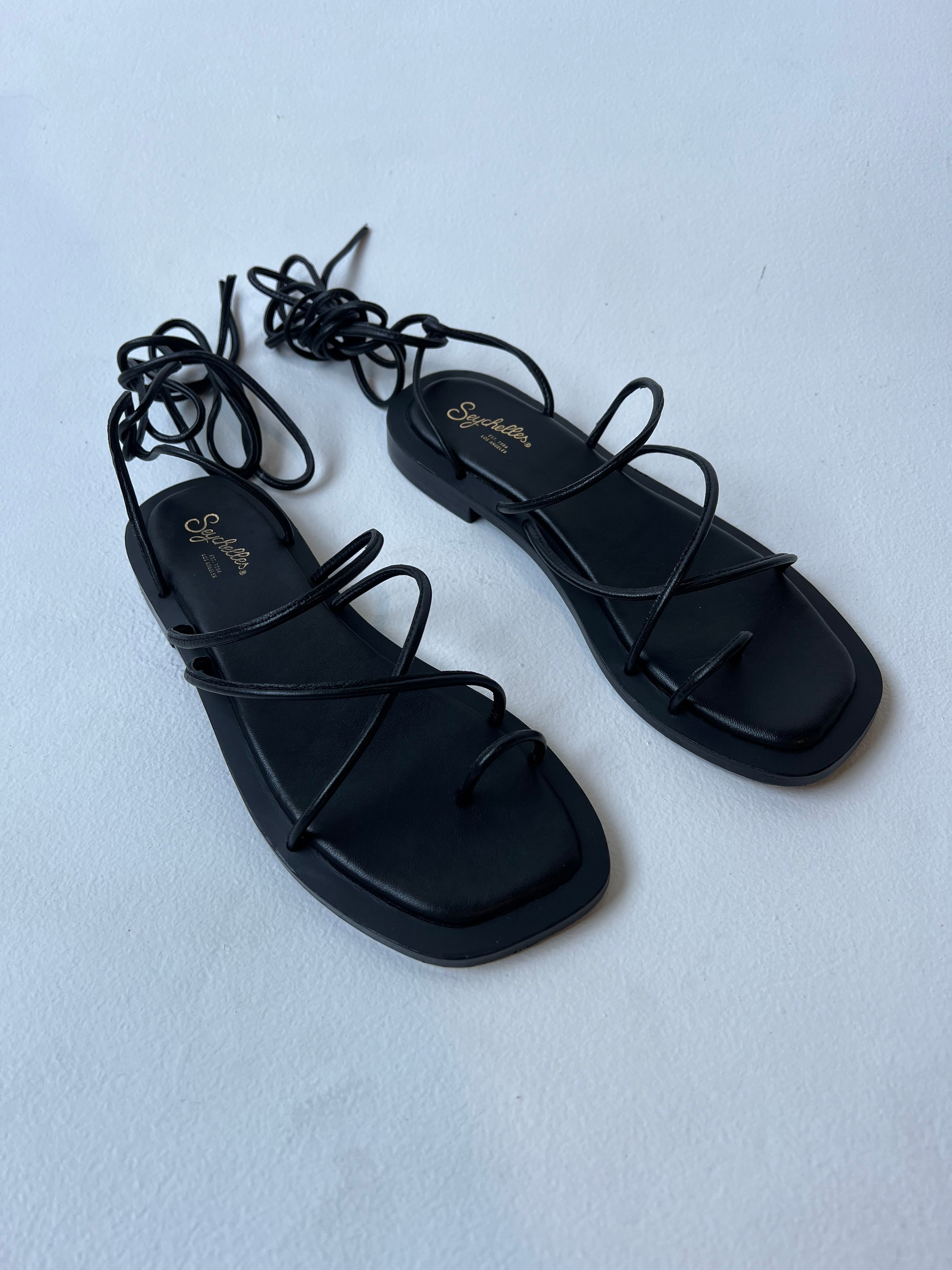 Lila Leather Gladiator Sandals Black