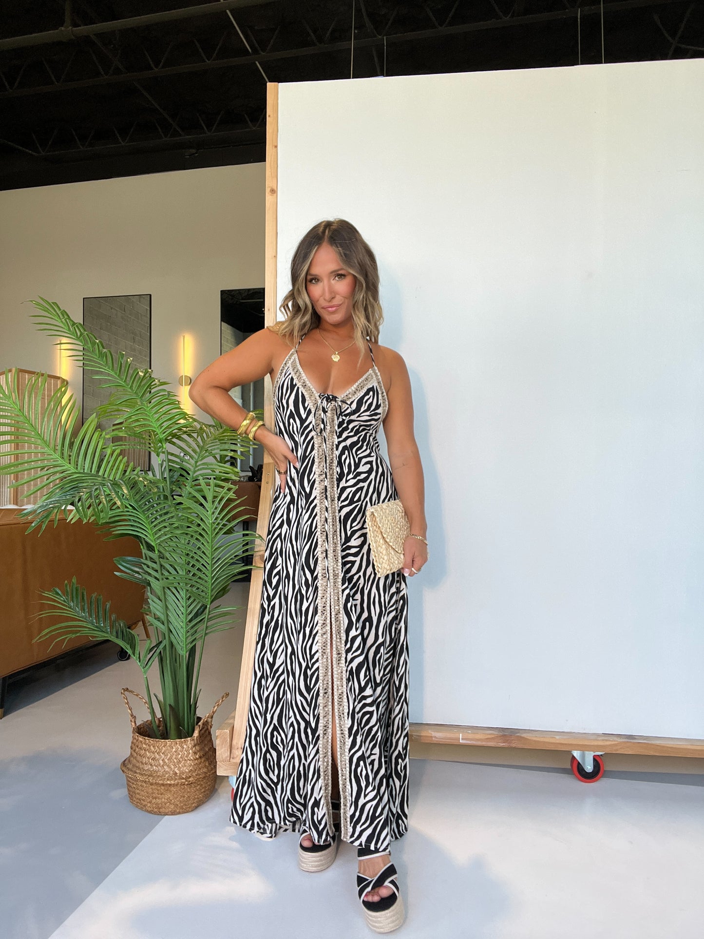 Wild Thoughts Maxi Dress Zebra Multi