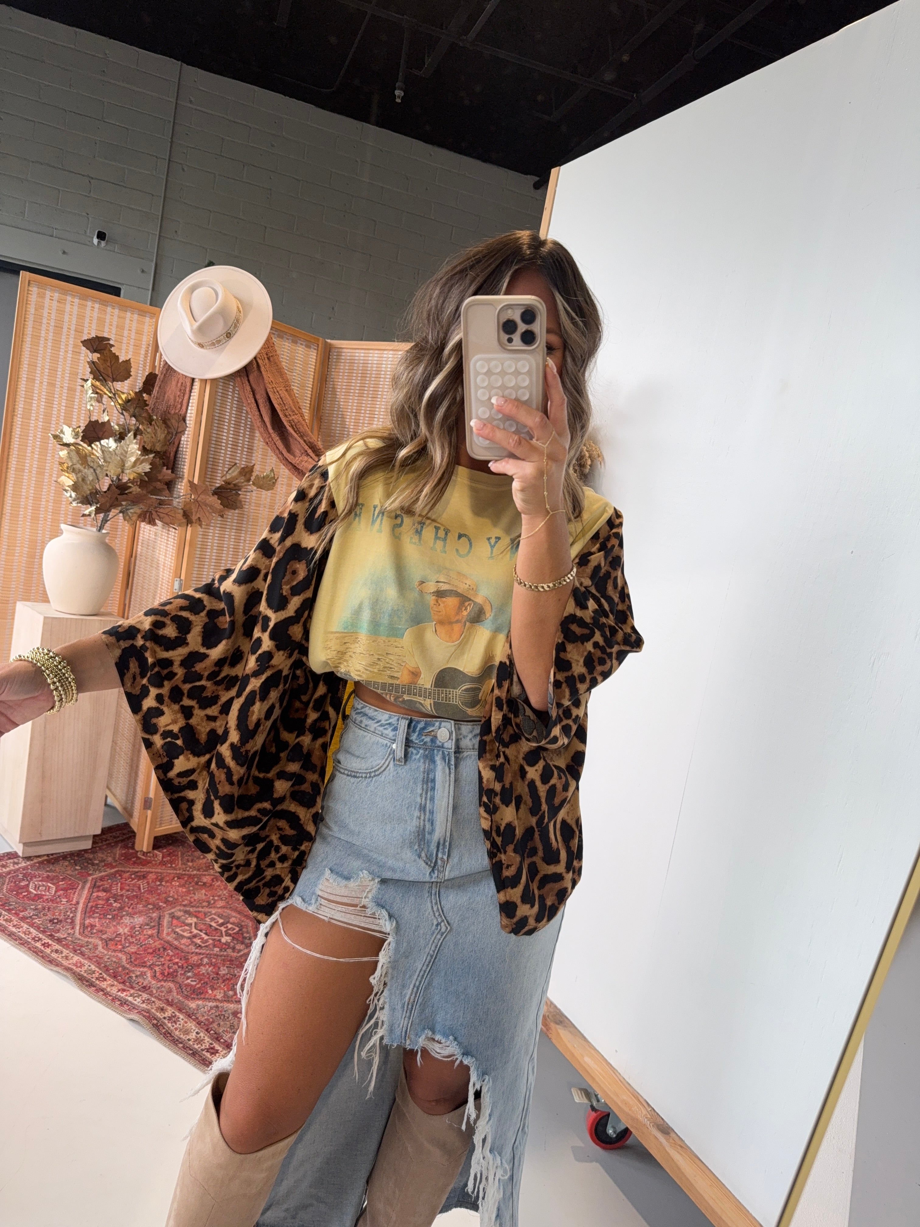 Kenny Chesney Mix & Match Tee Yellow Cheetah