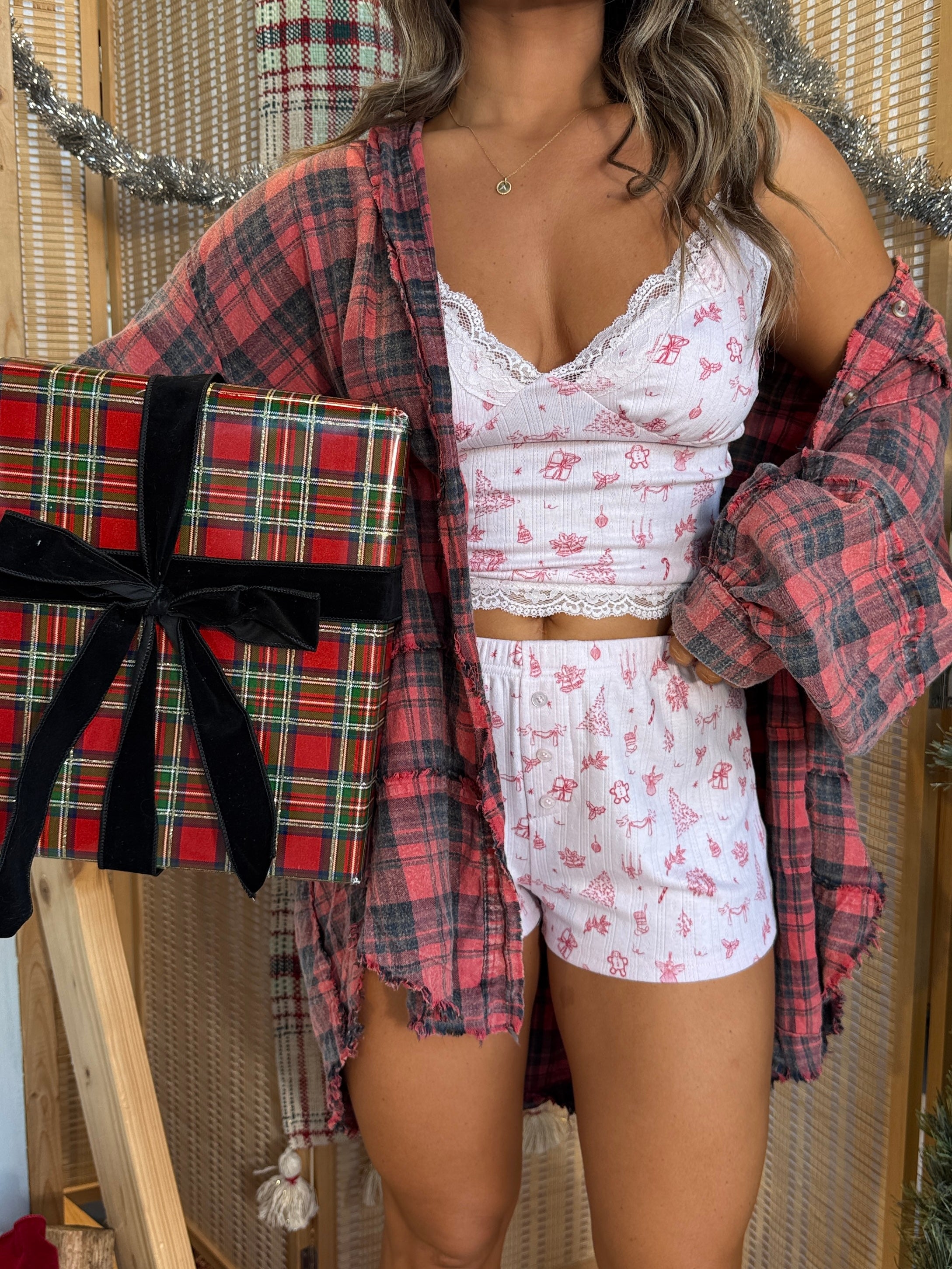 North Pole Nights Pajama Shorts Lilac