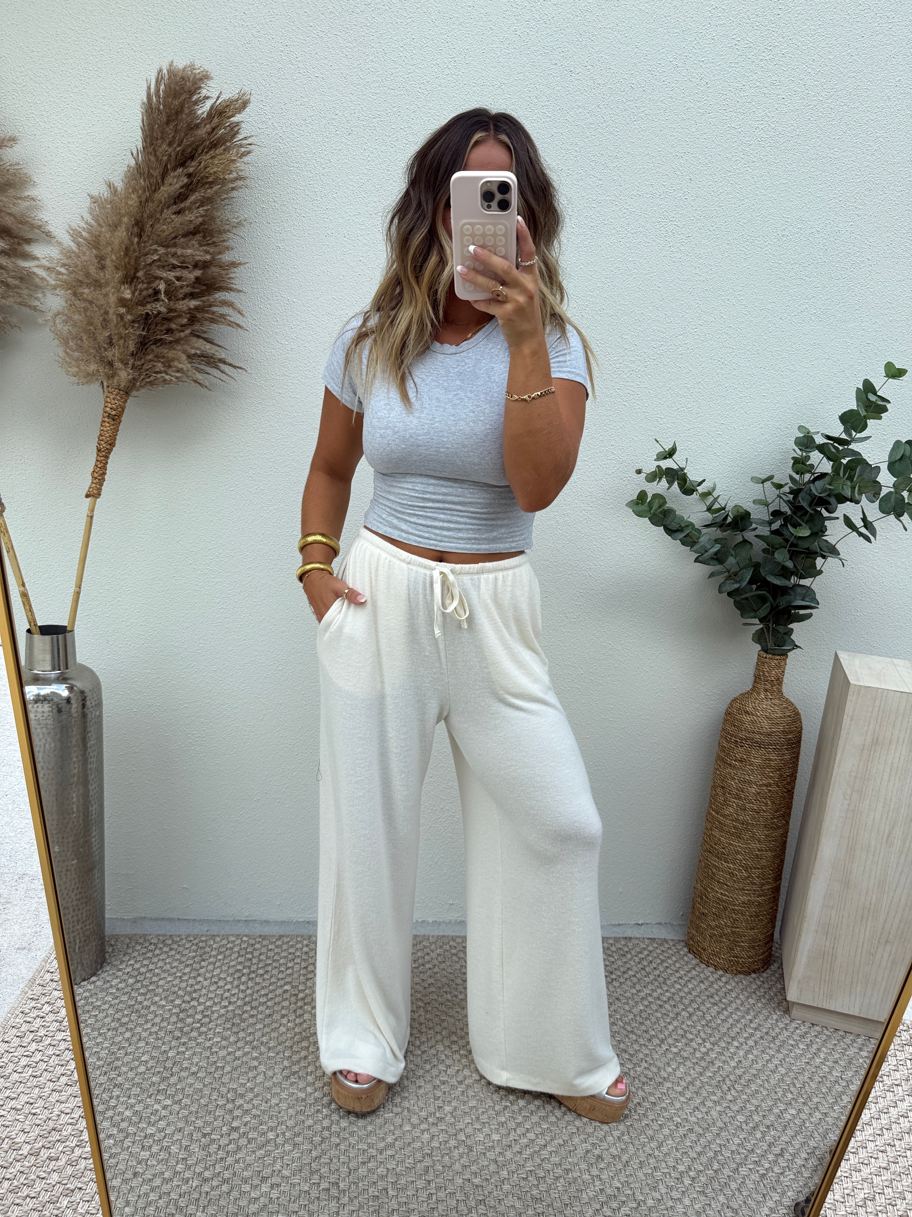 Cloud Nine Lounge Knit Pants Cream