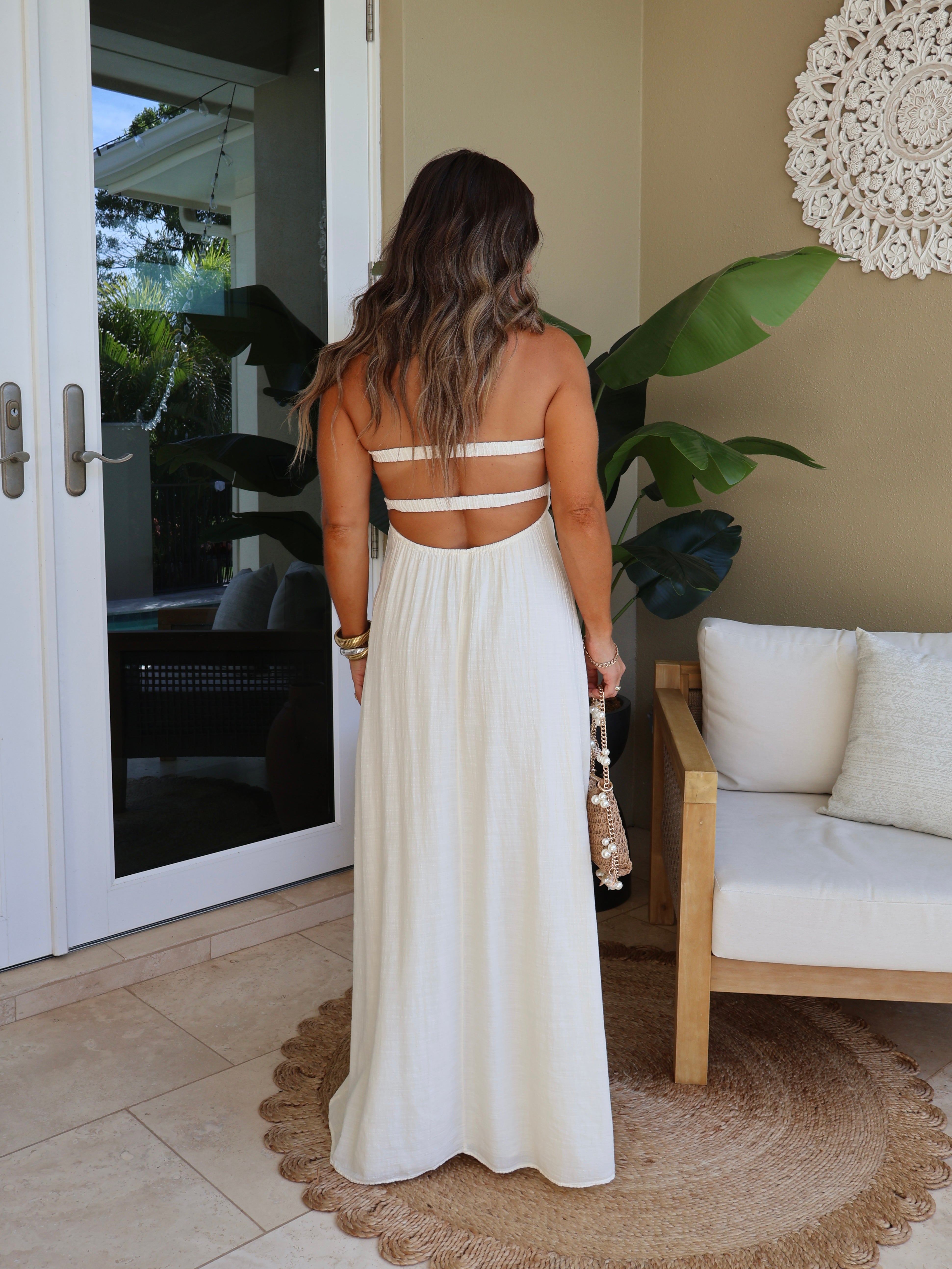 Eleanor Strapless Maxi Dress Pearl