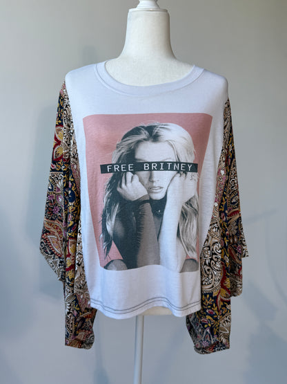 Free Brittney Mix & Match Tee White Floral