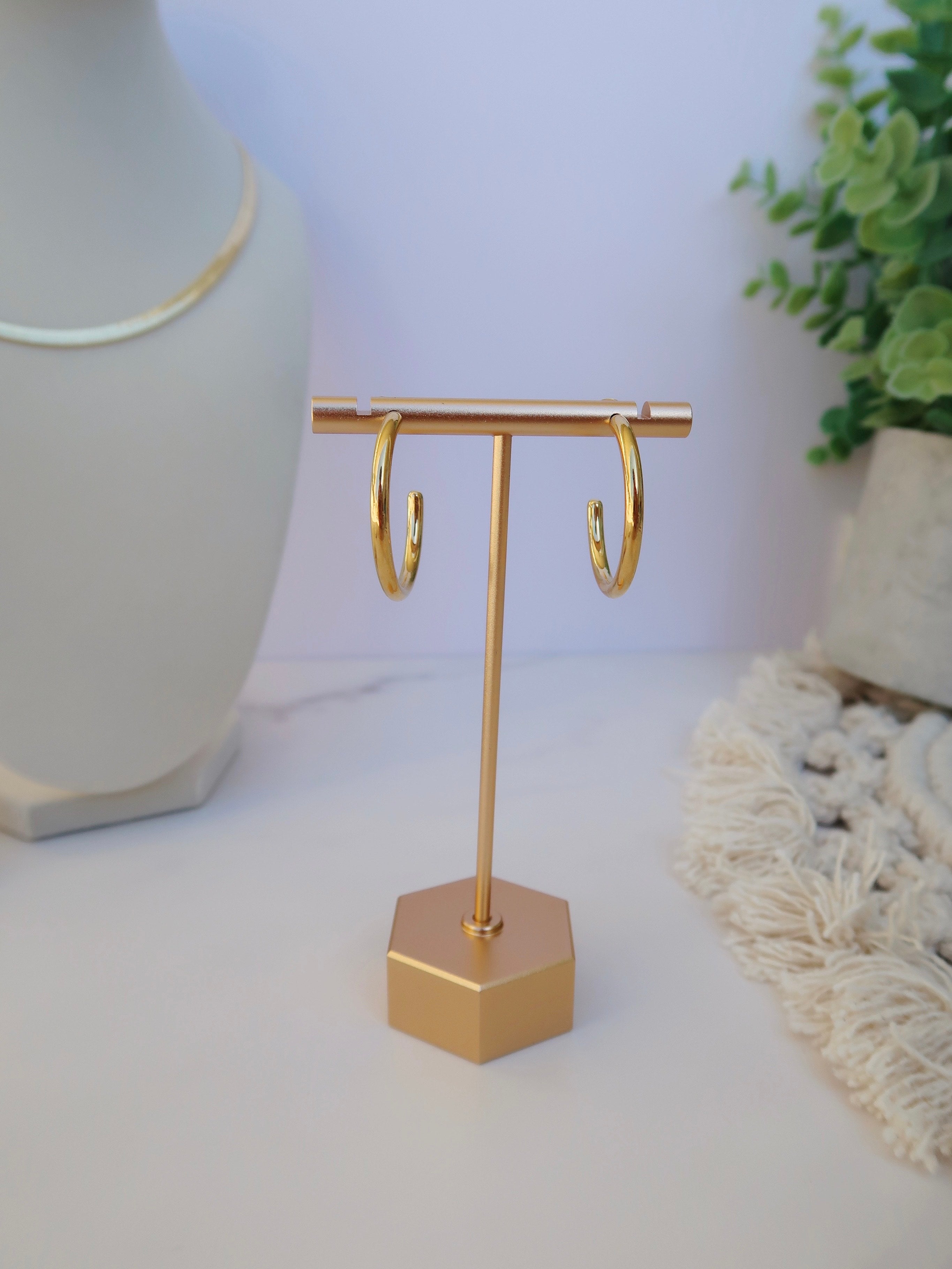 Tessa Tube Hoop Earrings Gold