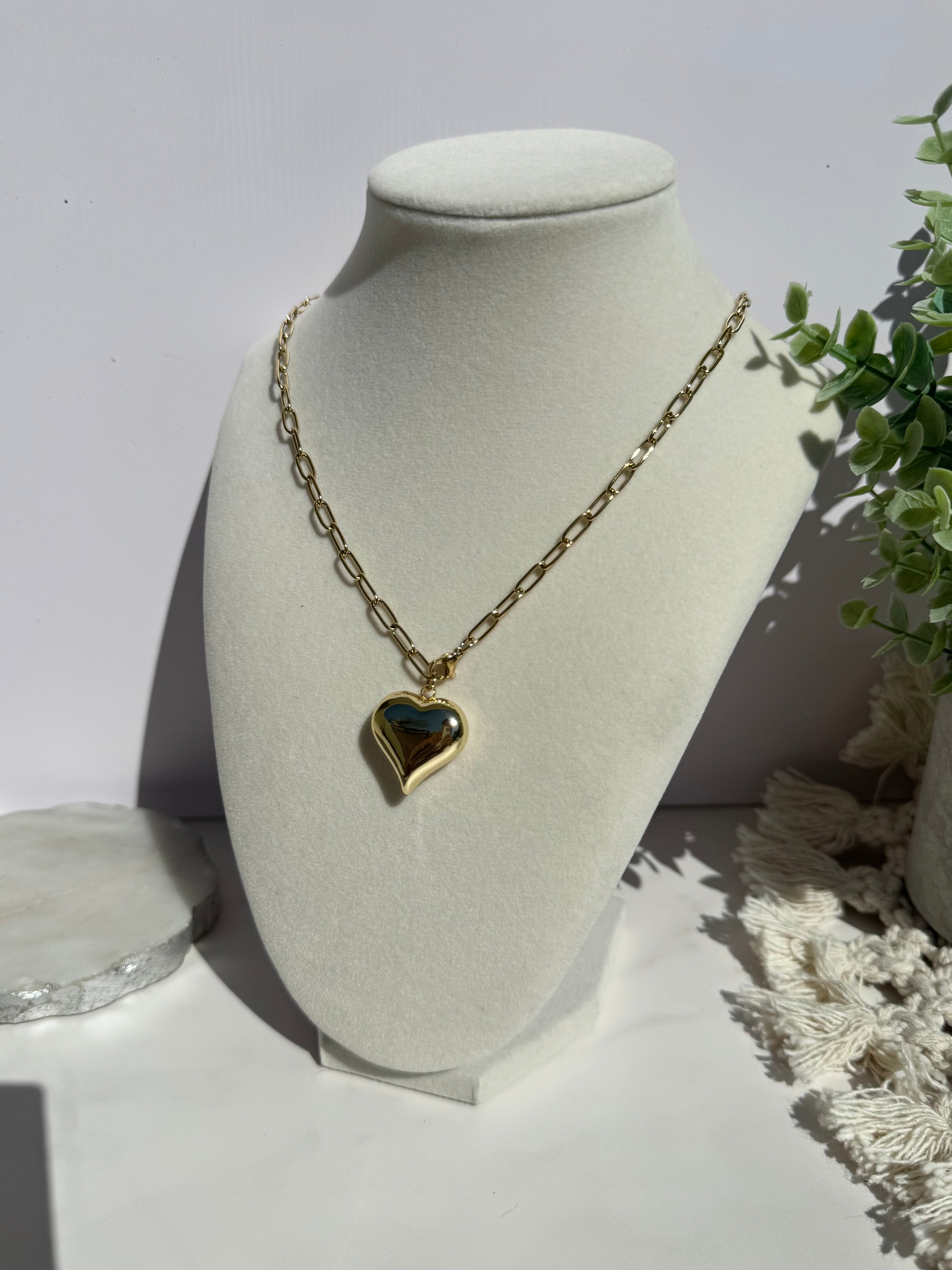 Bubble Heart Chain 14K Gold Necklace