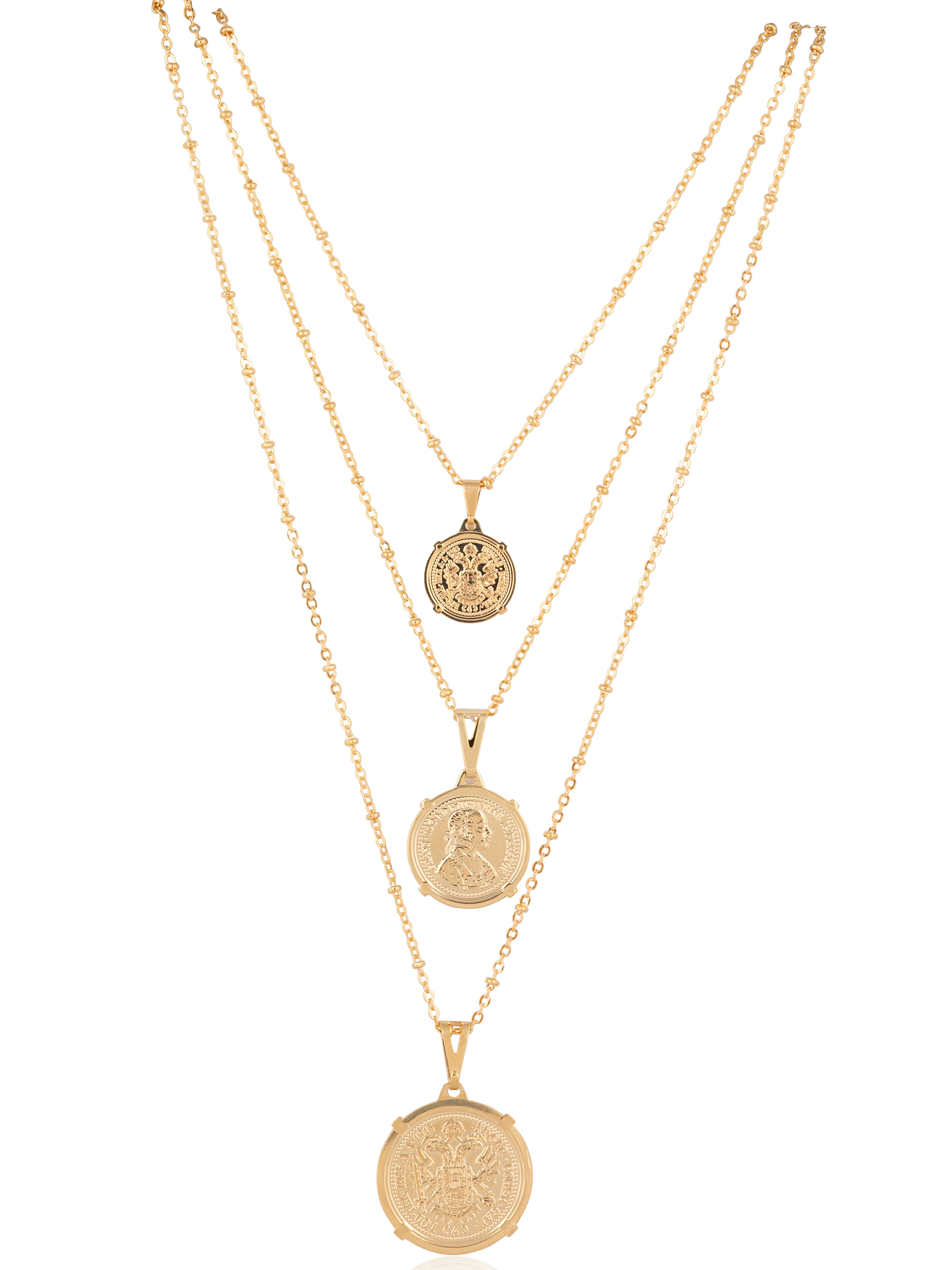 Emperor Coin 18K Gold Necklace 20"