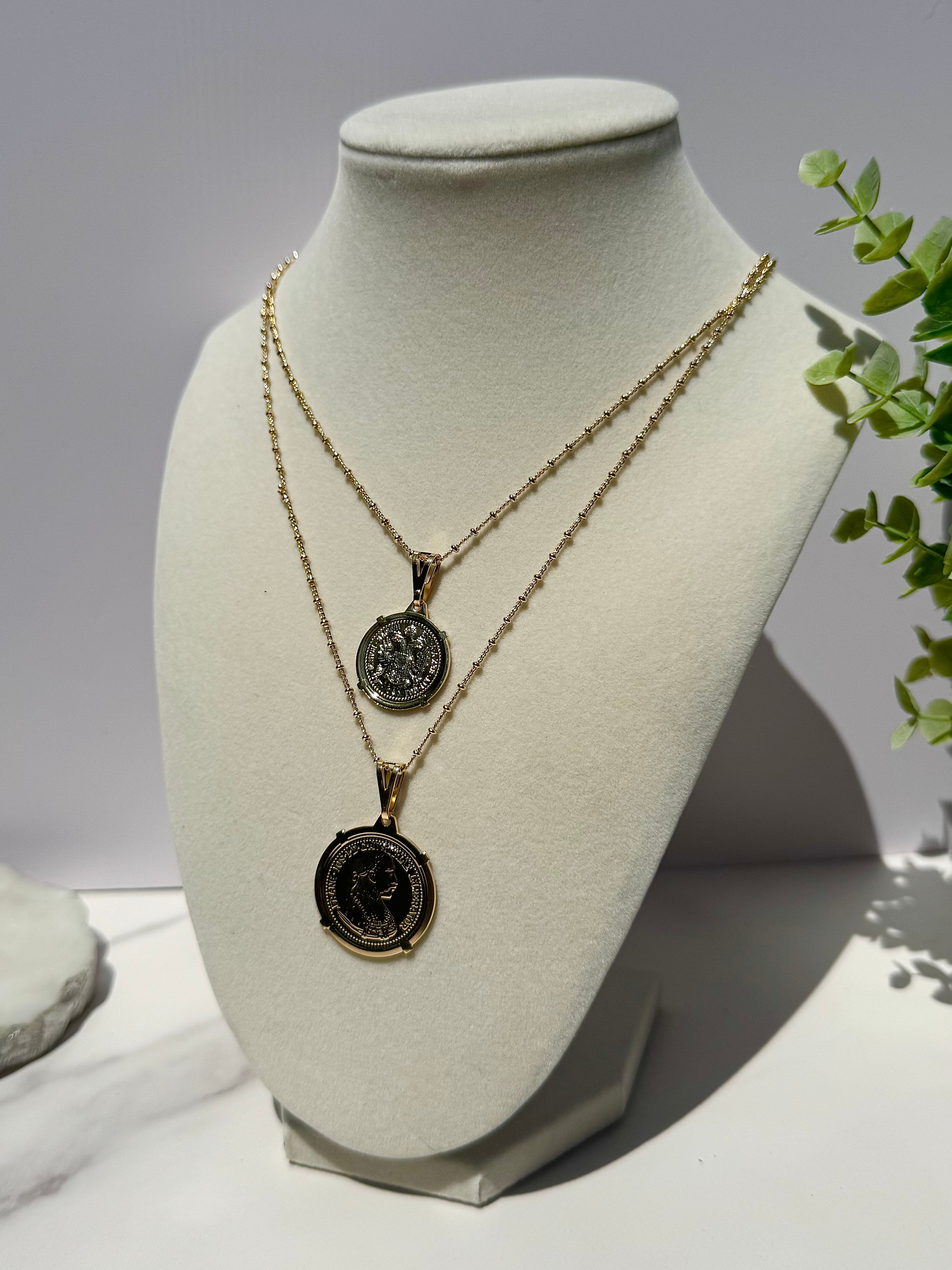 Emperor Coin 18K Gold Necklace 20"