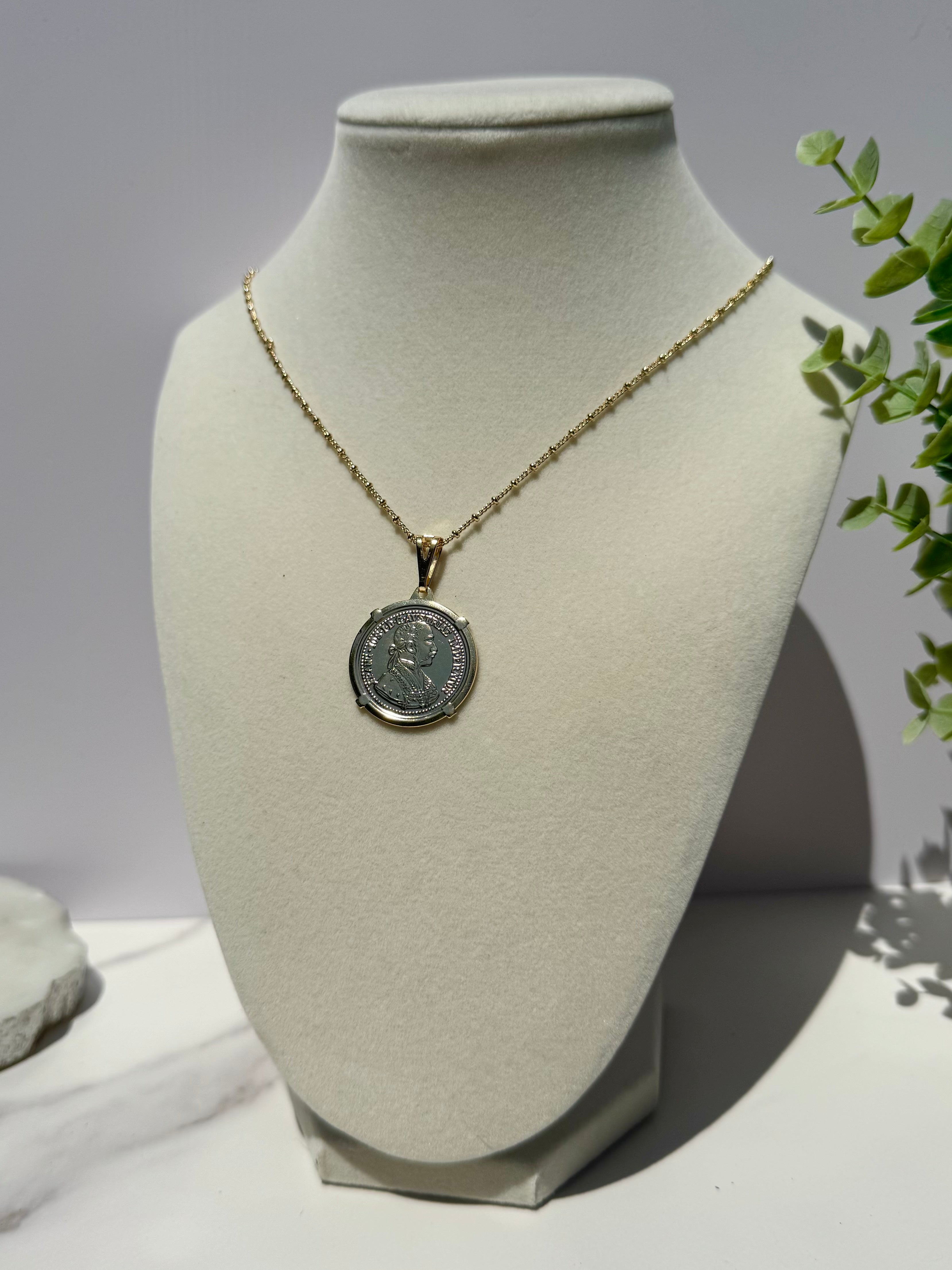 Emperor Coin 18K Gold Necklace 20"