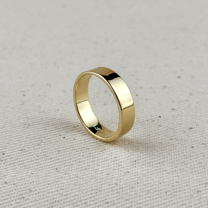 Flat Band 18K Gold Ring