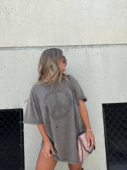 PEACE OUT DISTRESSED TEE