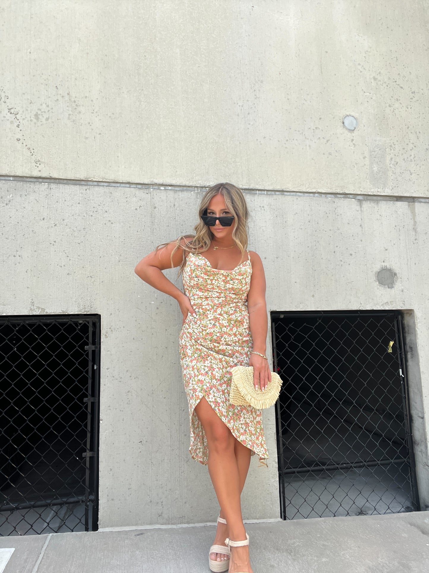 PLUS ONE FLORAL MIDI DRESS