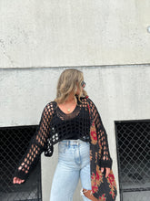 Load image into Gallery viewer, BLACK HEART BREAKER CROCHET TOP
