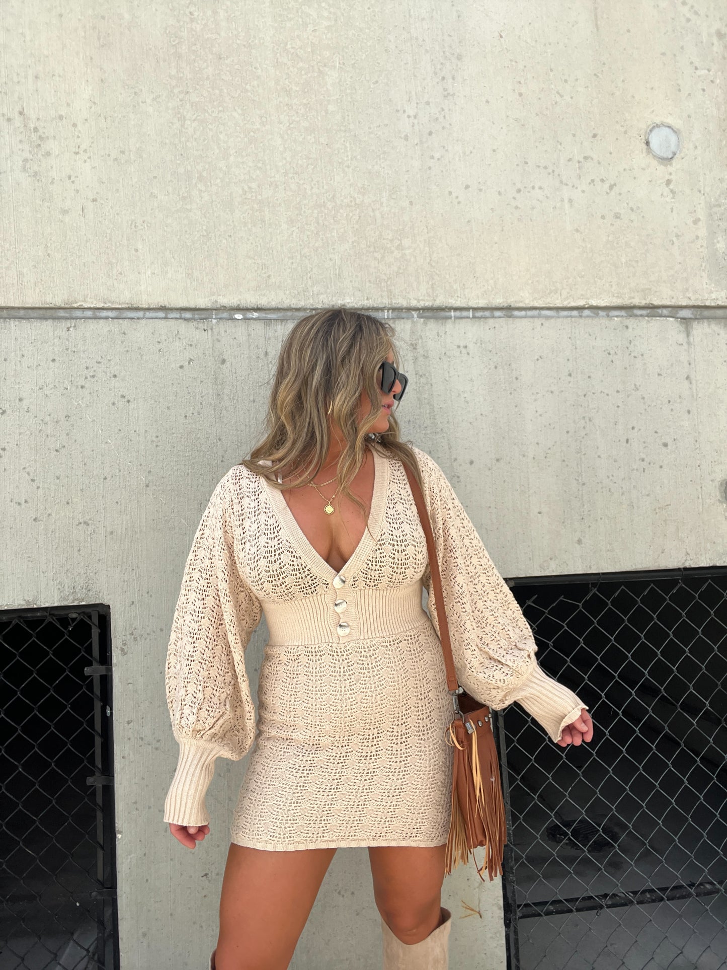 Sweater Weather Knit Dress Taupe