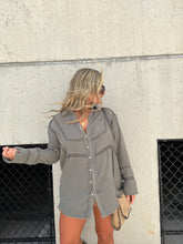 Load image into Gallery viewer, HARMONY GAUZE BUTTON DOWN DUSTED OLIVE
