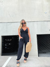 Load image into Gallery viewer, TALK TO ME JUMPSUIT BLACK
