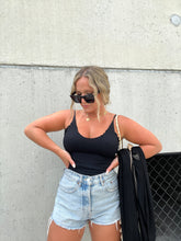 Load image into Gallery viewer, RUFFLE ME UP BLACK TANK
