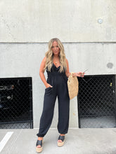Load image into Gallery viewer, TALK TO ME JUMPSUIT BLACK
