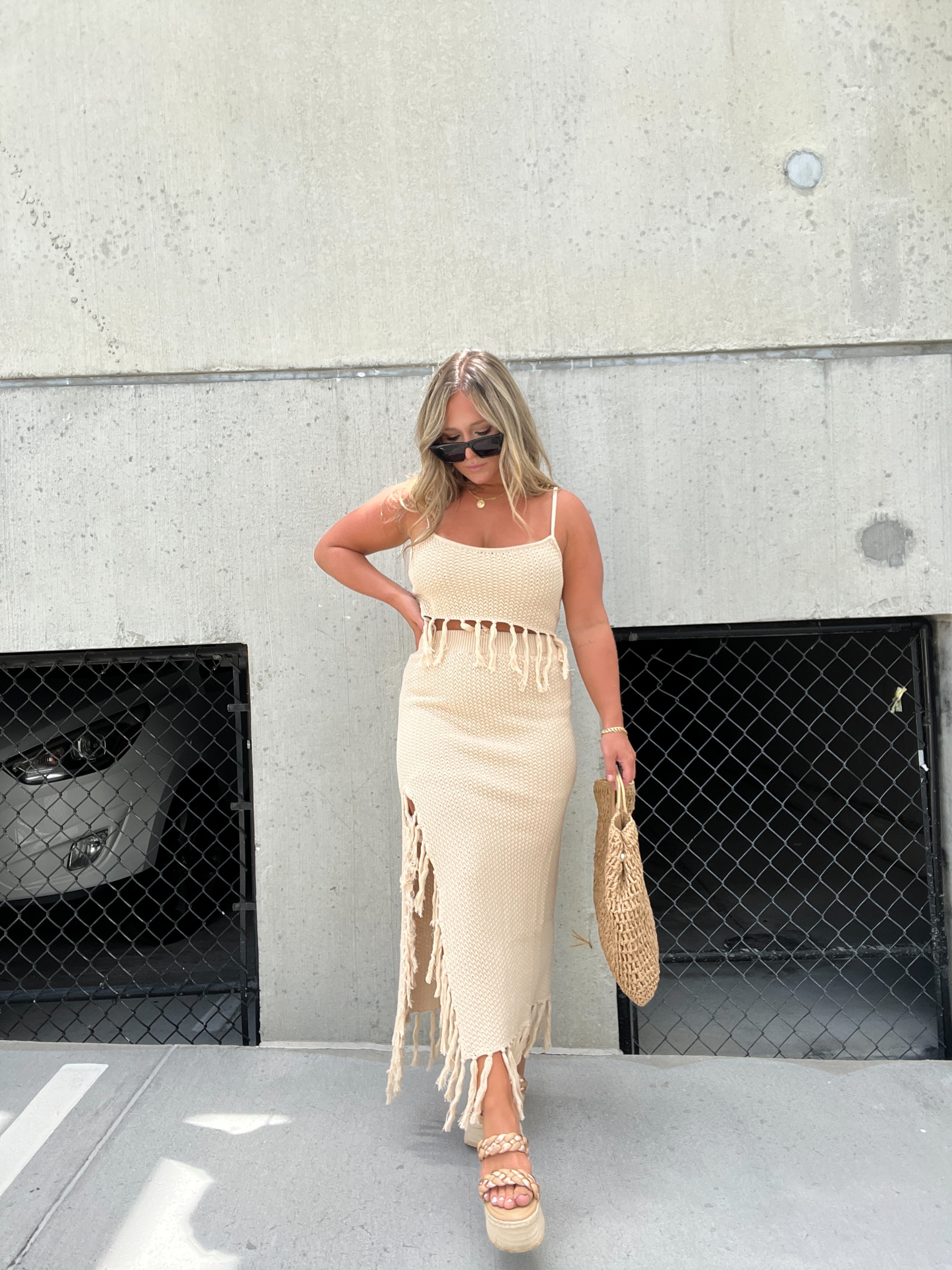 Tuscan Desire Crochet Midi Skirt