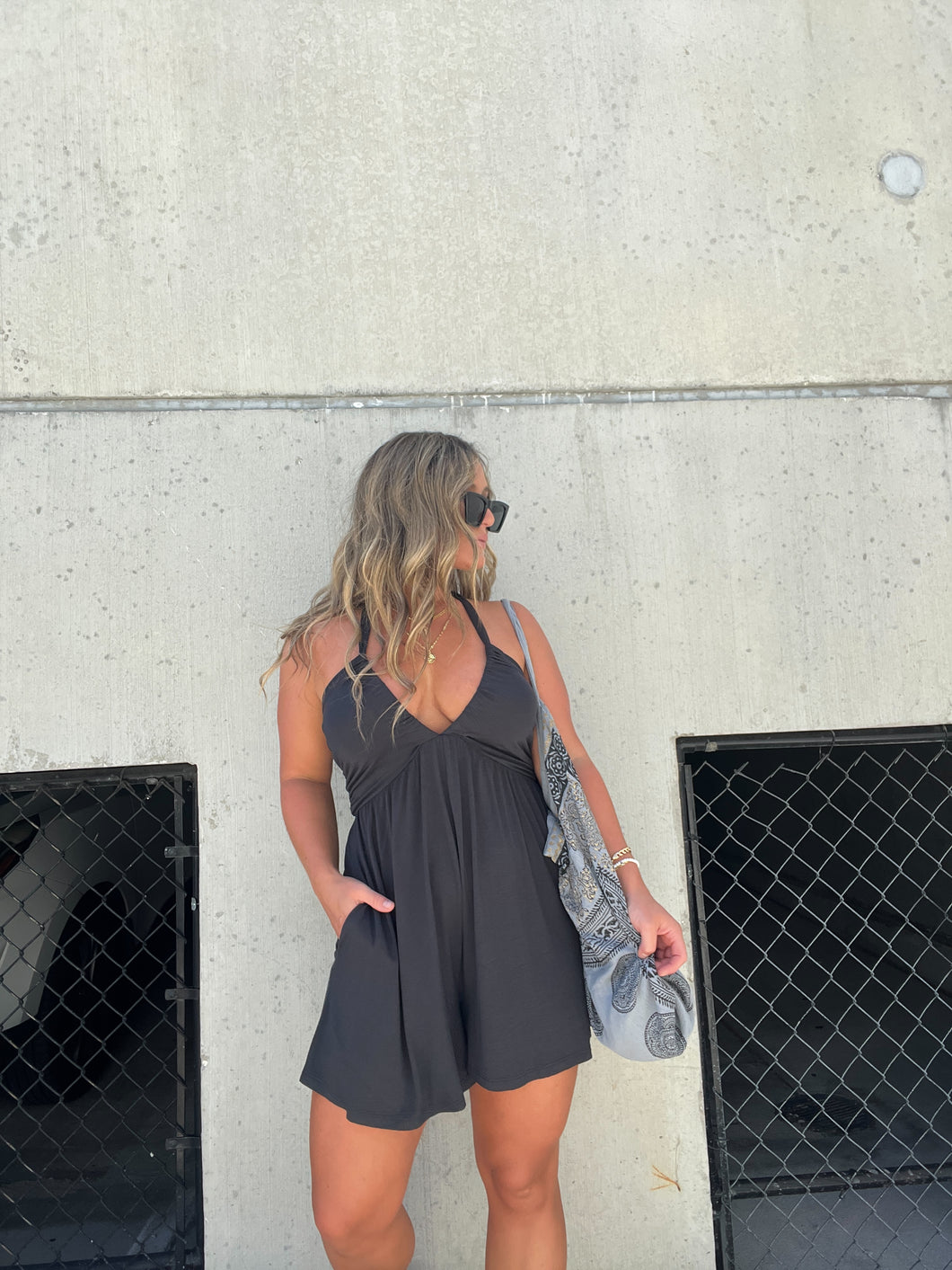CHANGING THE GAME ROMPER CHARCOAL