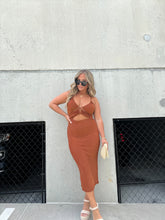 Load image into Gallery viewer, BRONZED BEAUTY RUCHED DRESS
