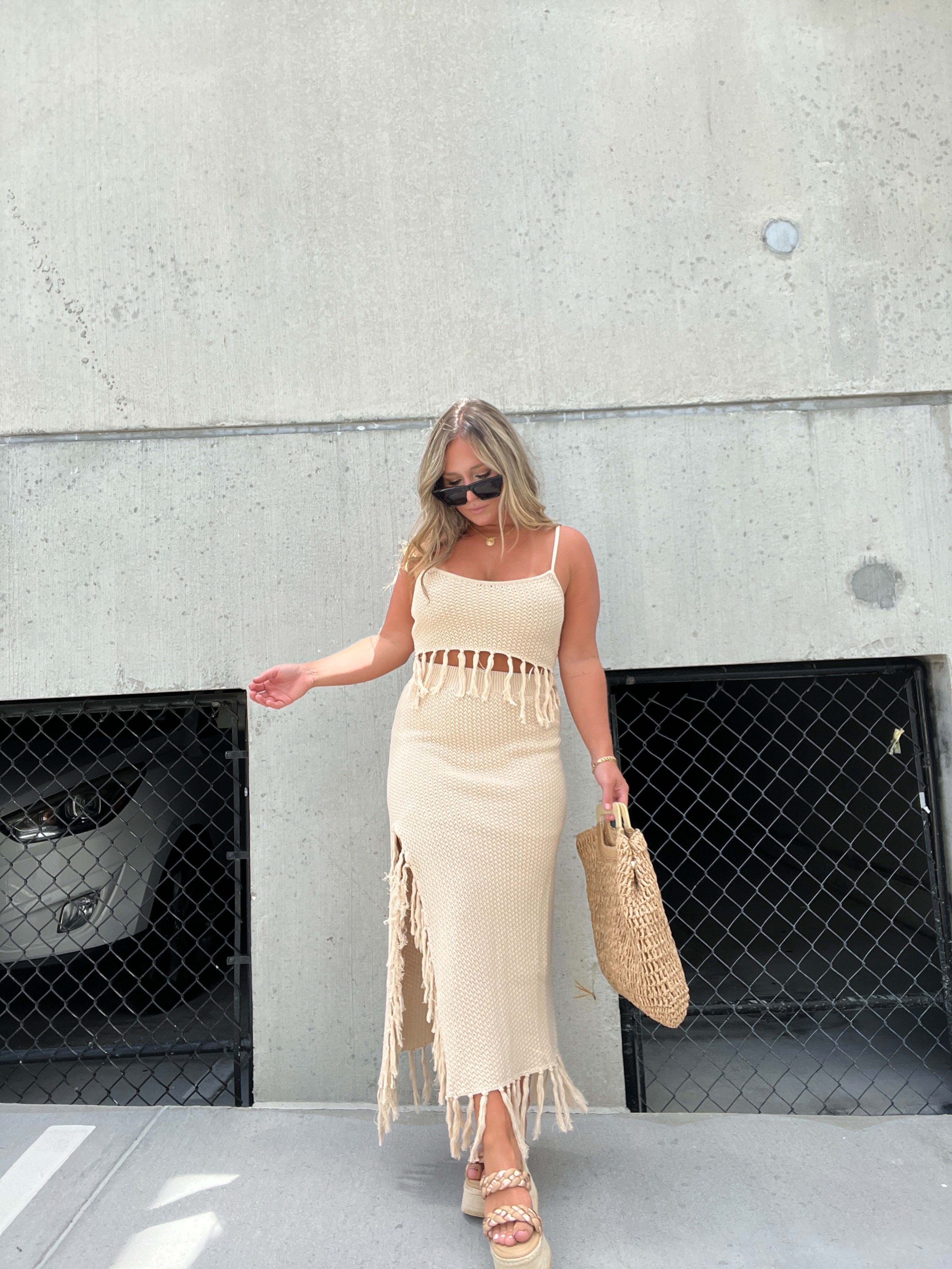 Tuscan Desire Crochet Midi Skirt