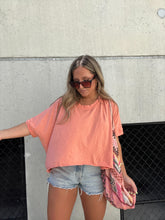 Load image into Gallery viewer, COFFEE DATE OVERSIZED TEE CORAL
