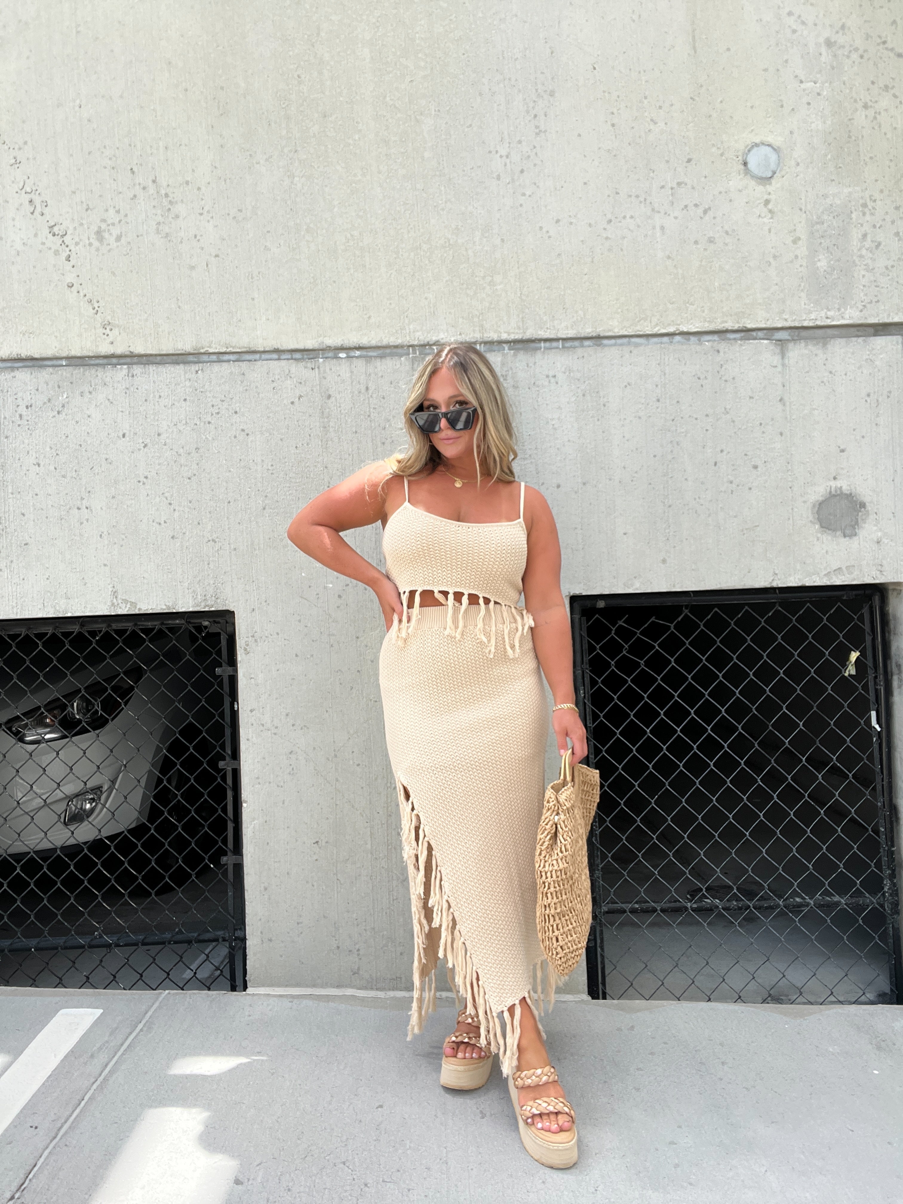 Tuscan Desire Crochet Midi Skirt