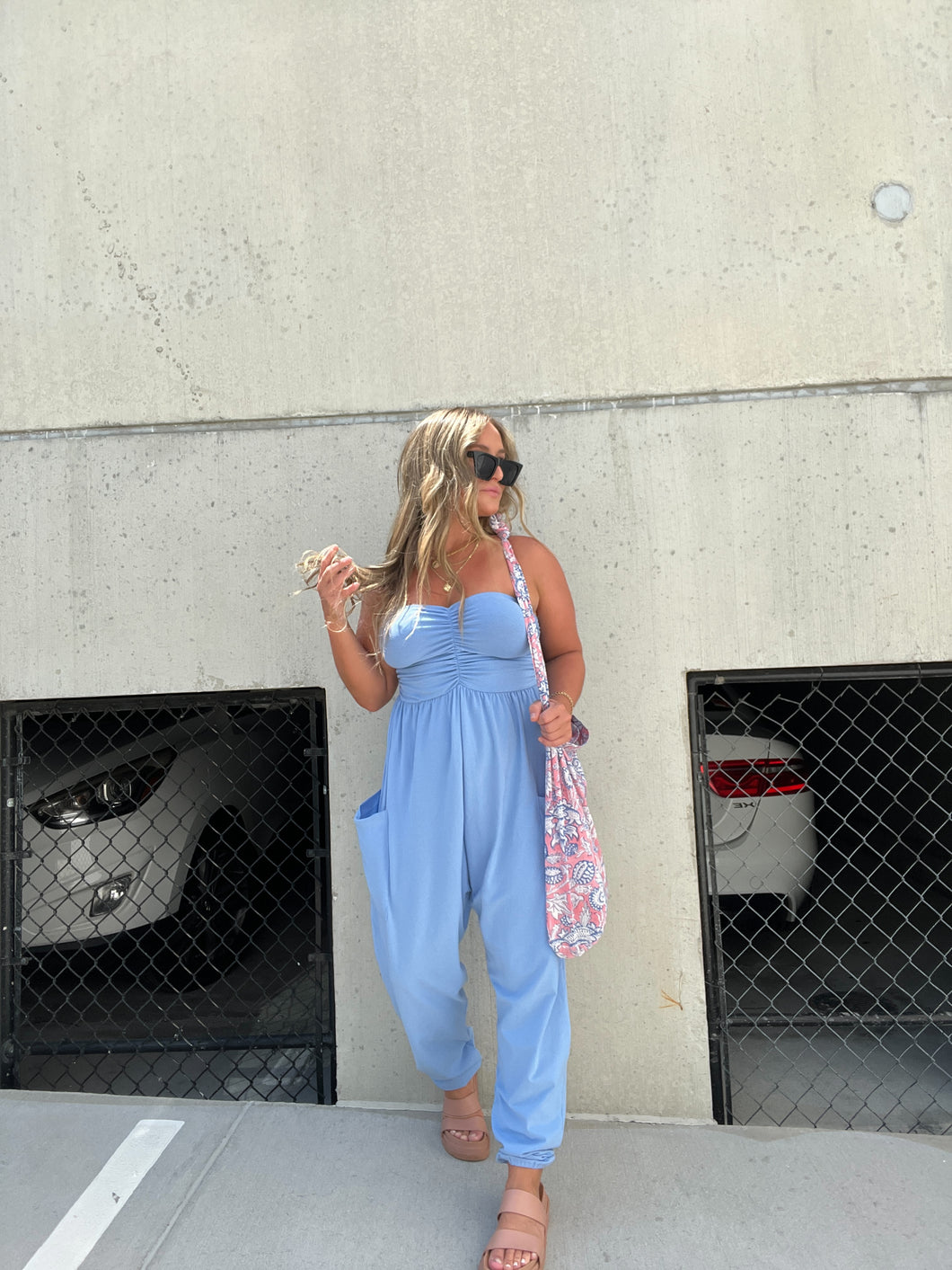 LONG STORY SHORT JUMPSUIT PERI BLUE