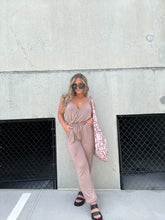 Load image into Gallery viewer, JERSEY EASE JUMPSUIT TAUPE
