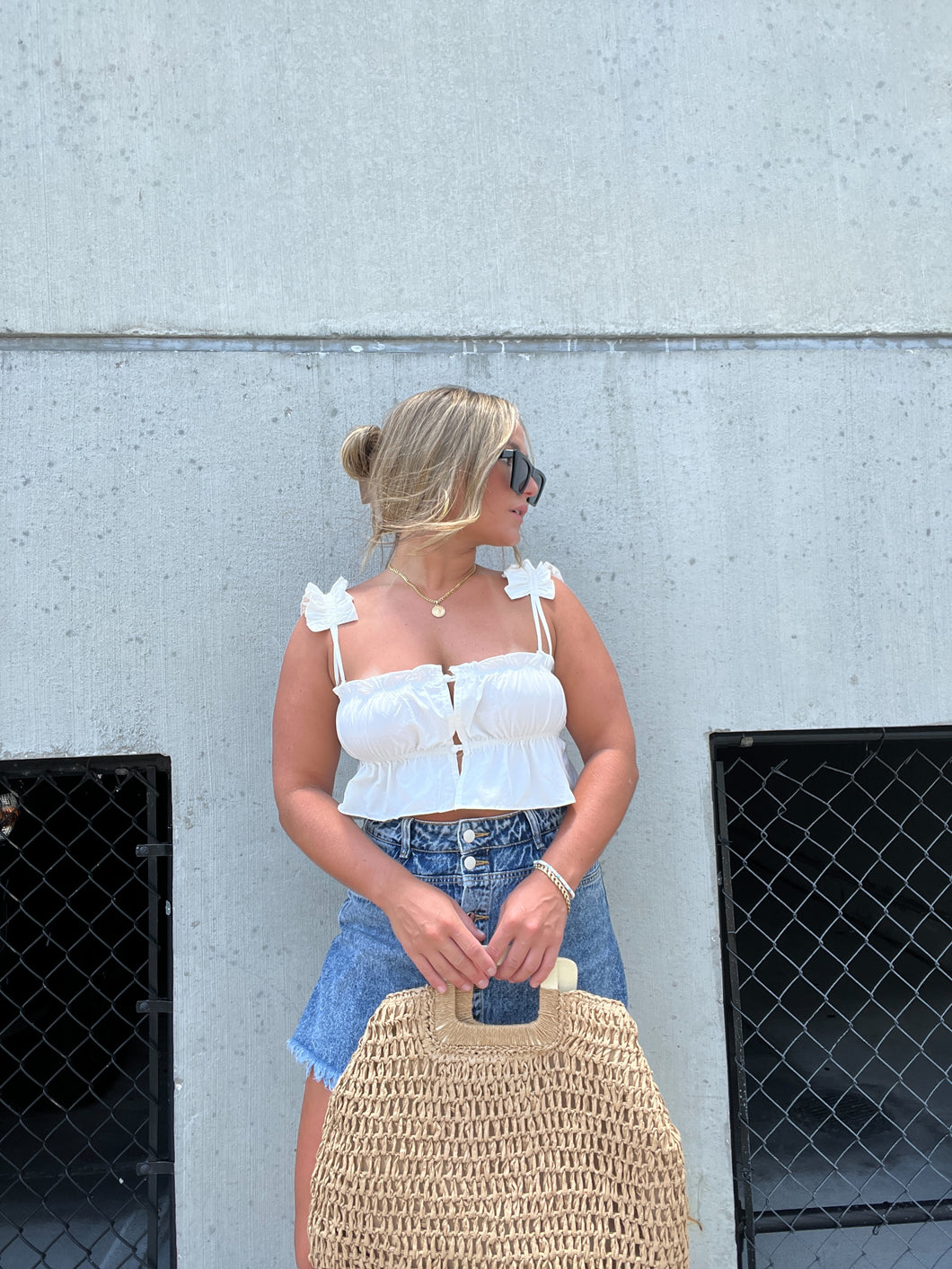 TAKE ME AWAY RUFFLE MINI TOP