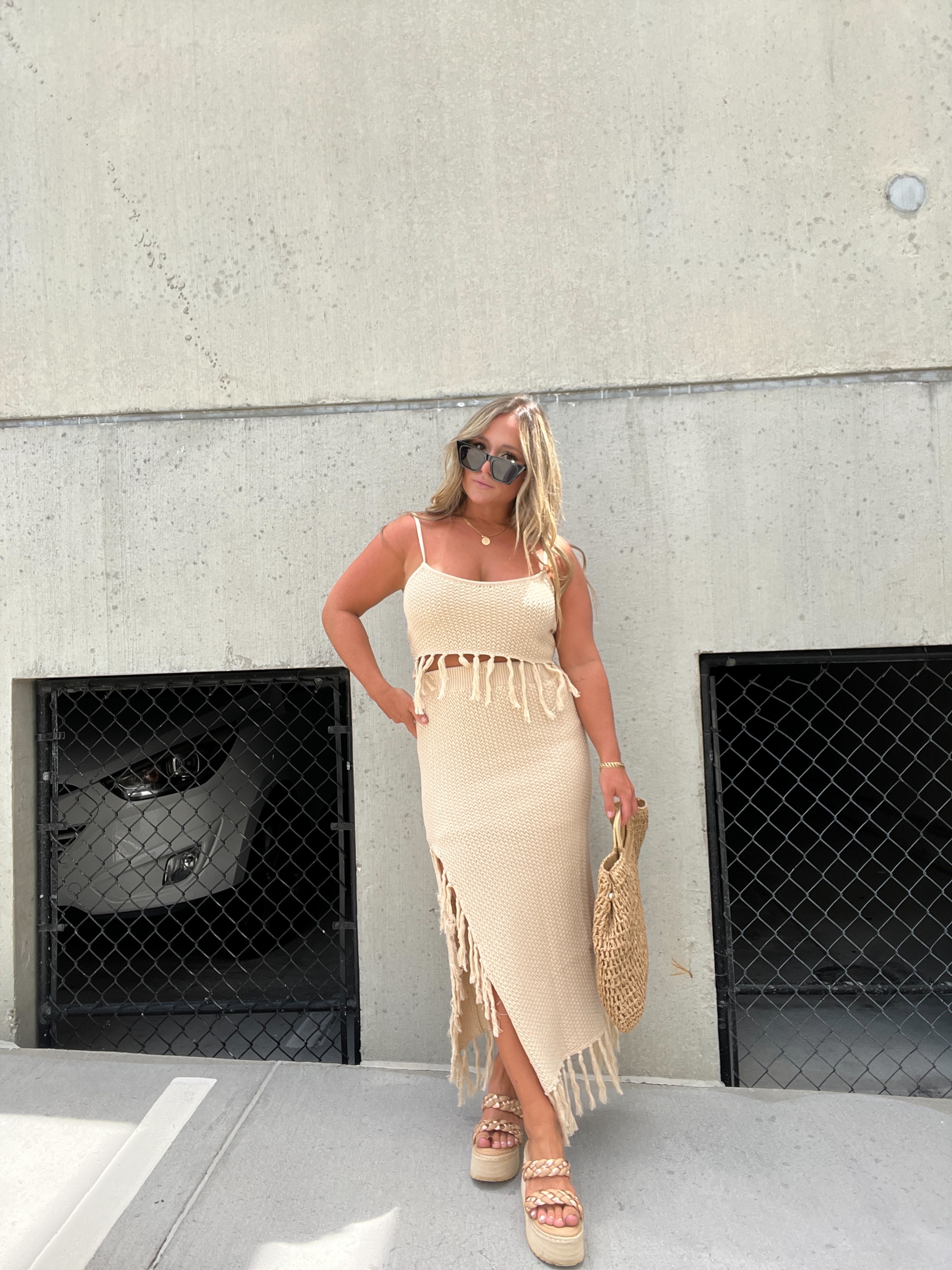 Tuscan Desire Crochet Midi Skirt