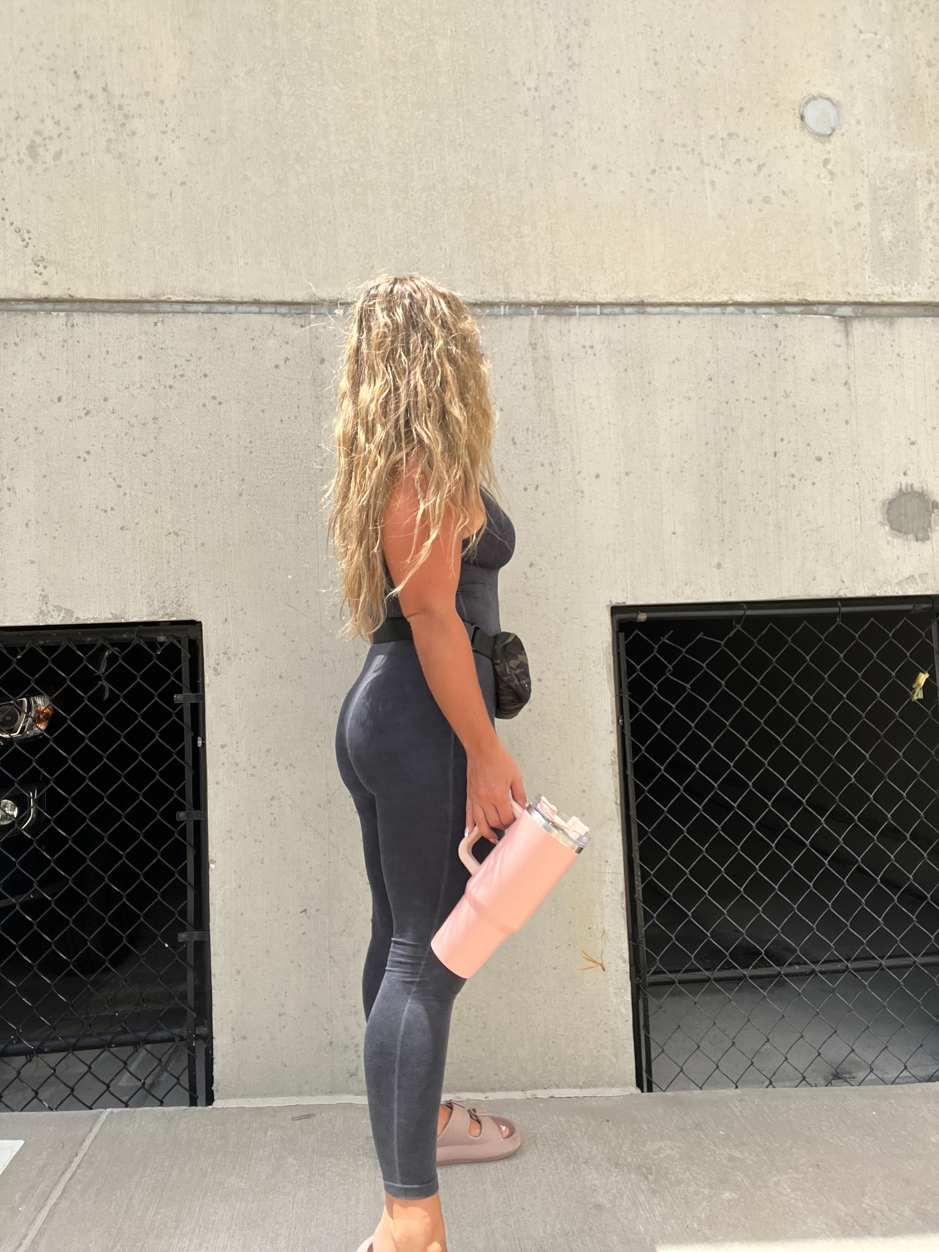 ZIP IT UP WASHED BLACK CATSUIT