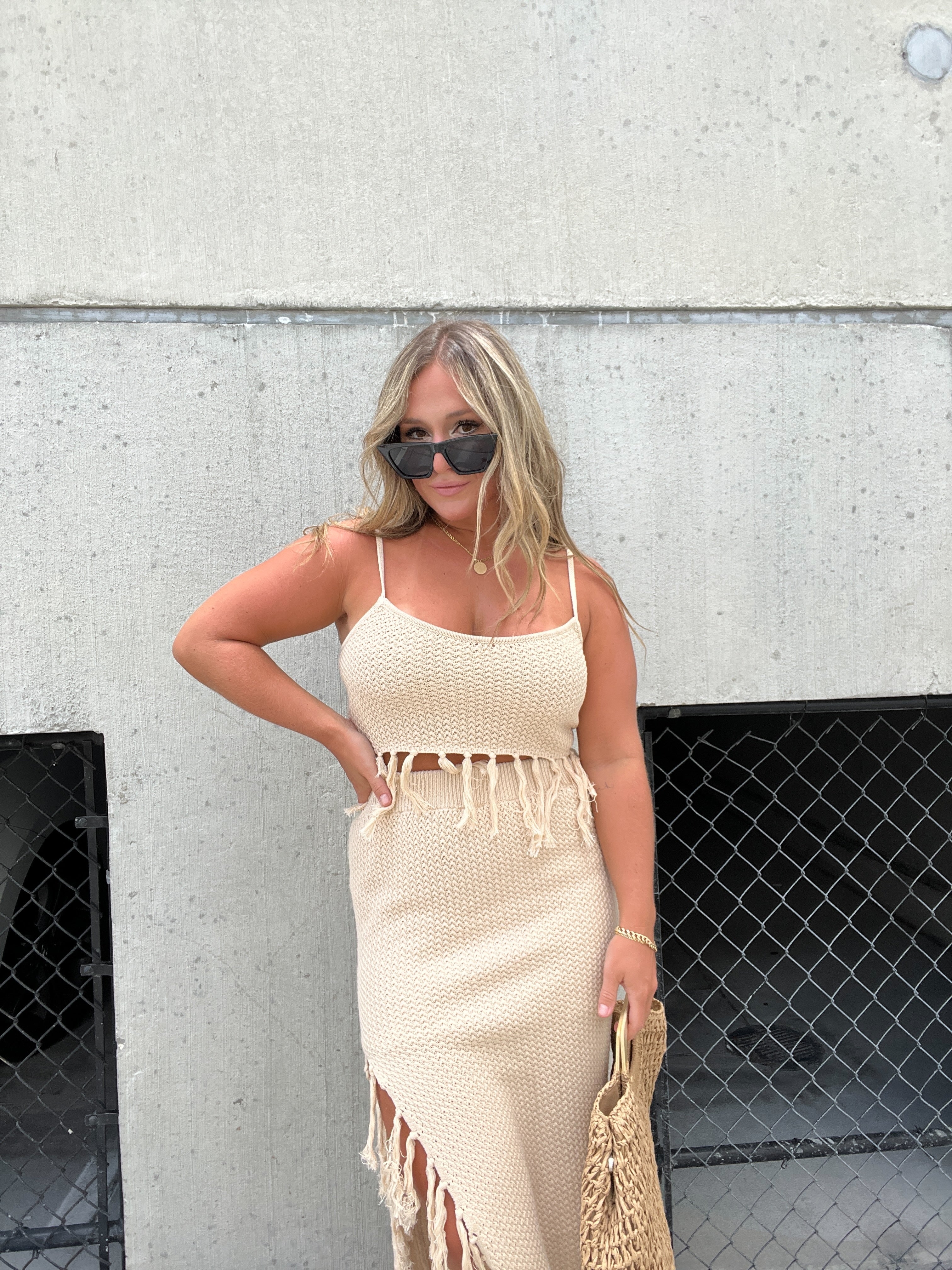 Tuscan Desire Crochet Midi Skirt