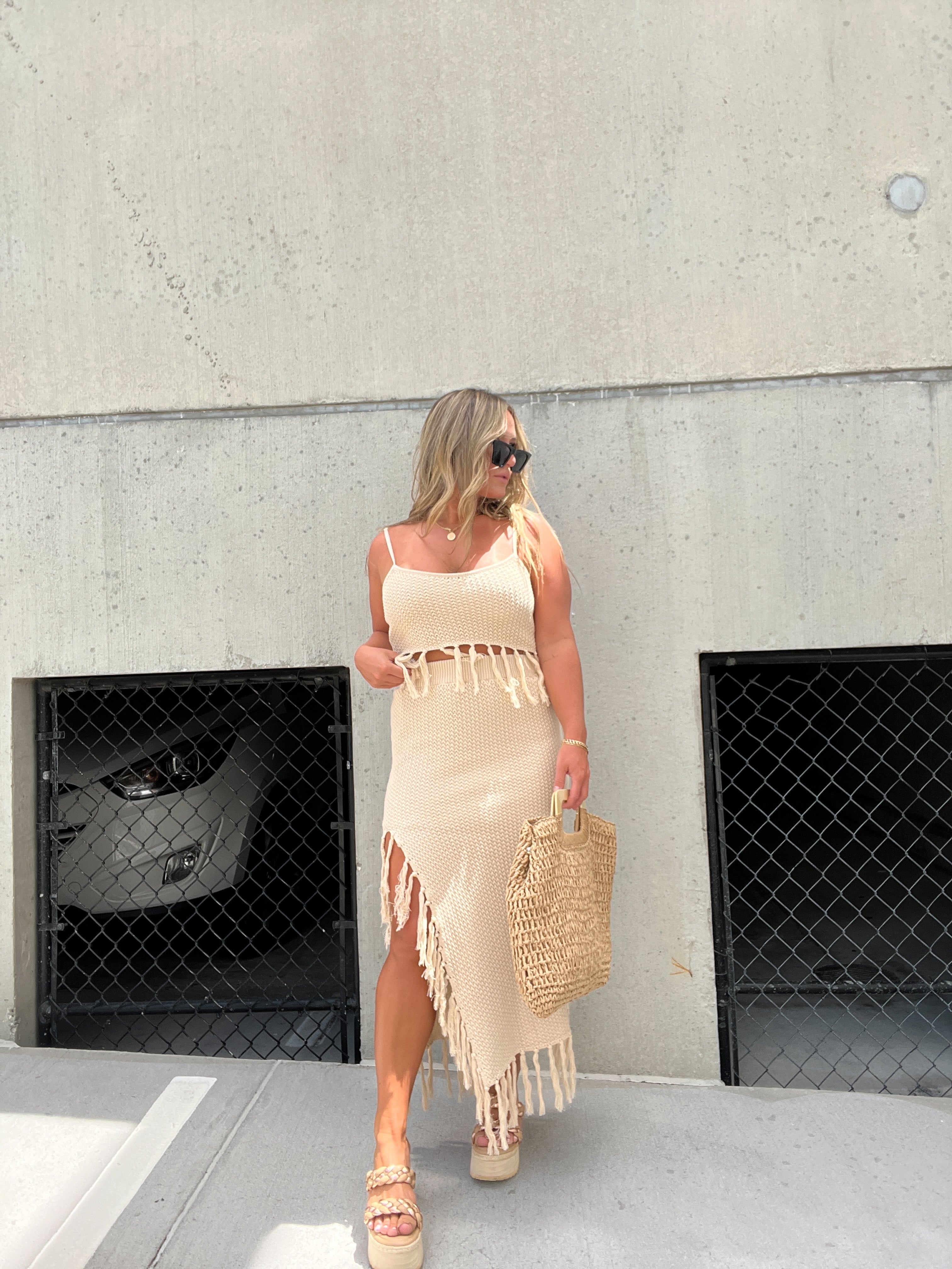 Tuscan Desire Crochet Midi Skirt