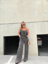Load image into Gallery viewer, KYLIE FRINGED JUMPSUIT WASHED BLACK
