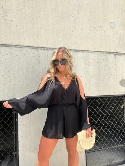 Mad Woman Gauze Romper Black