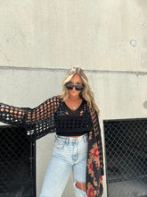 Load image into Gallery viewer, BLACK HEART BREAKER CROCHET TOP
