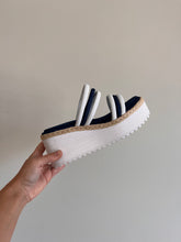 Load image into Gallery viewer, DENIM DOUBLE STRAPPED WEDGES
