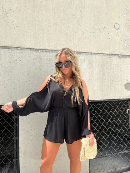 Mad Woman Gauze Romper Black