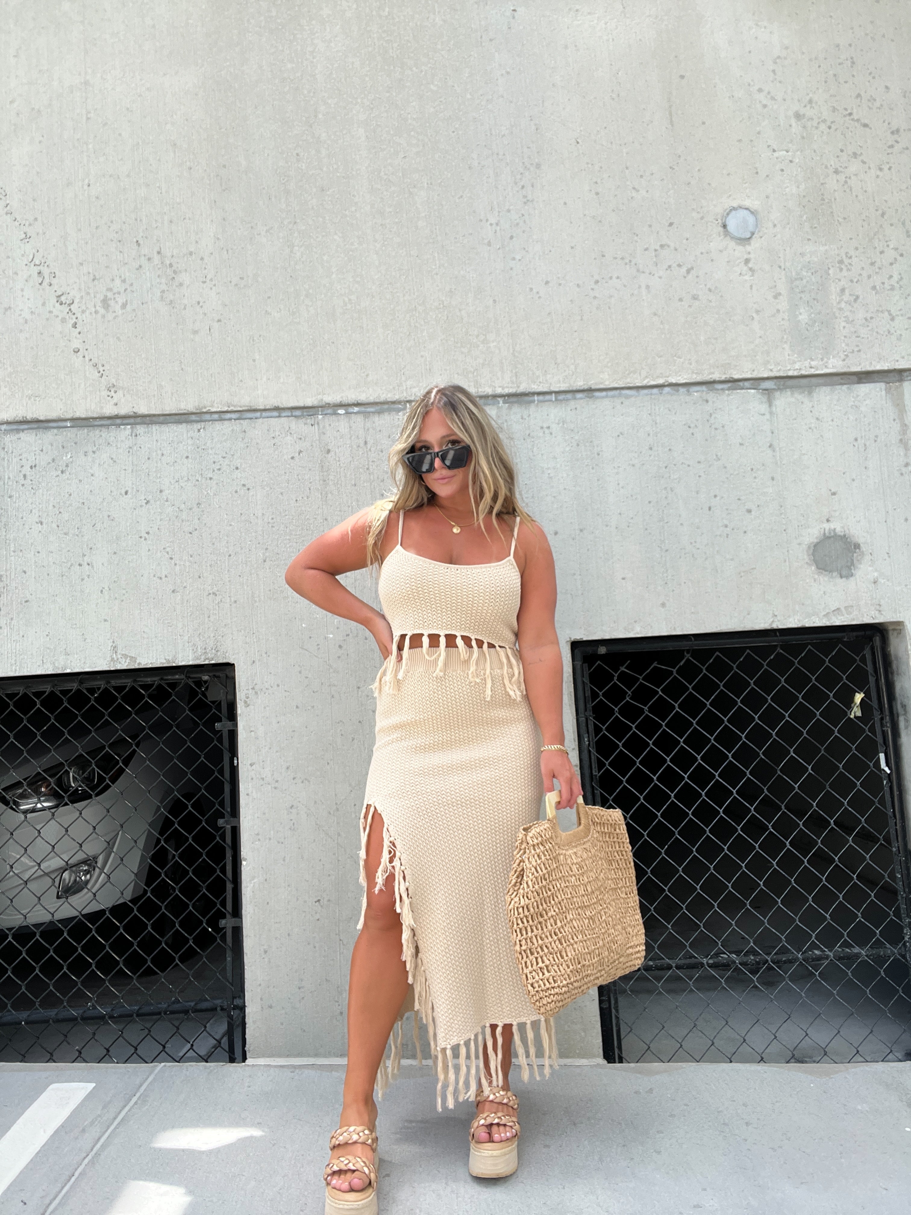 Tuscan Desire Crochet Midi Skirt